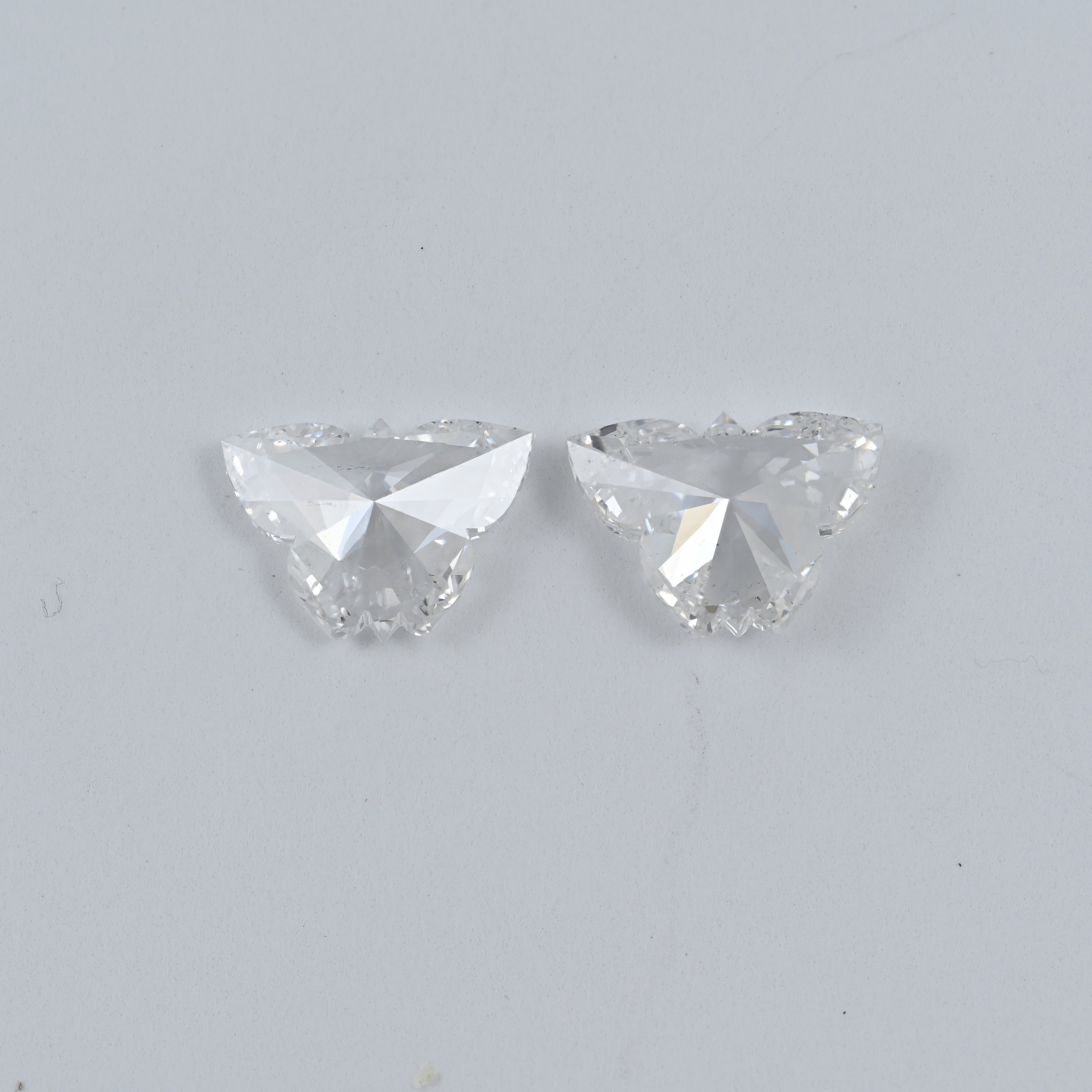 4.77 Carat Butterfly Shape Natural Diamonds Pair – E/F Color, SI1 Clarity