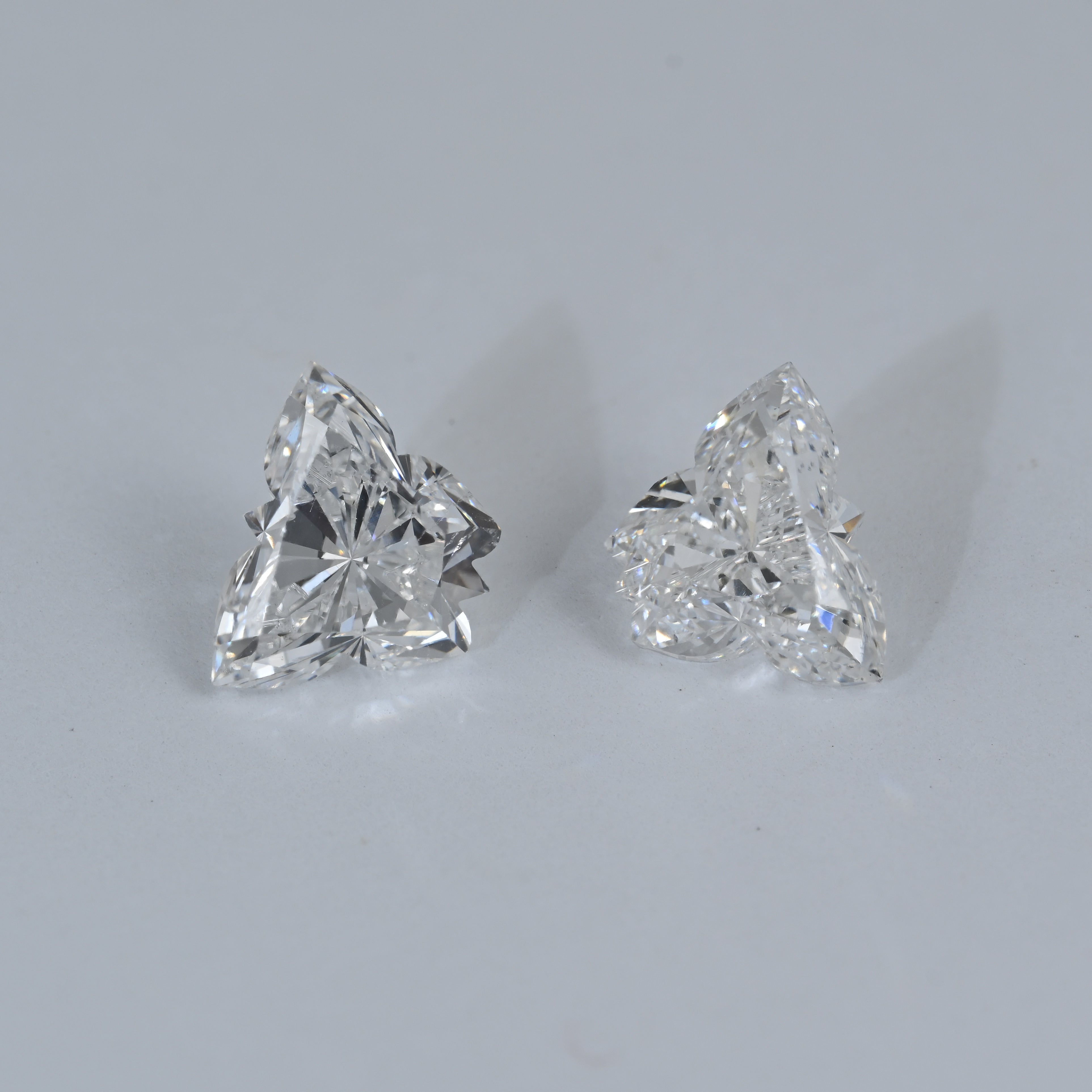 3.71 Carat Butterfly Shape Natural Diamonds Pair – E/F Color, SI1/SI1 Clarity