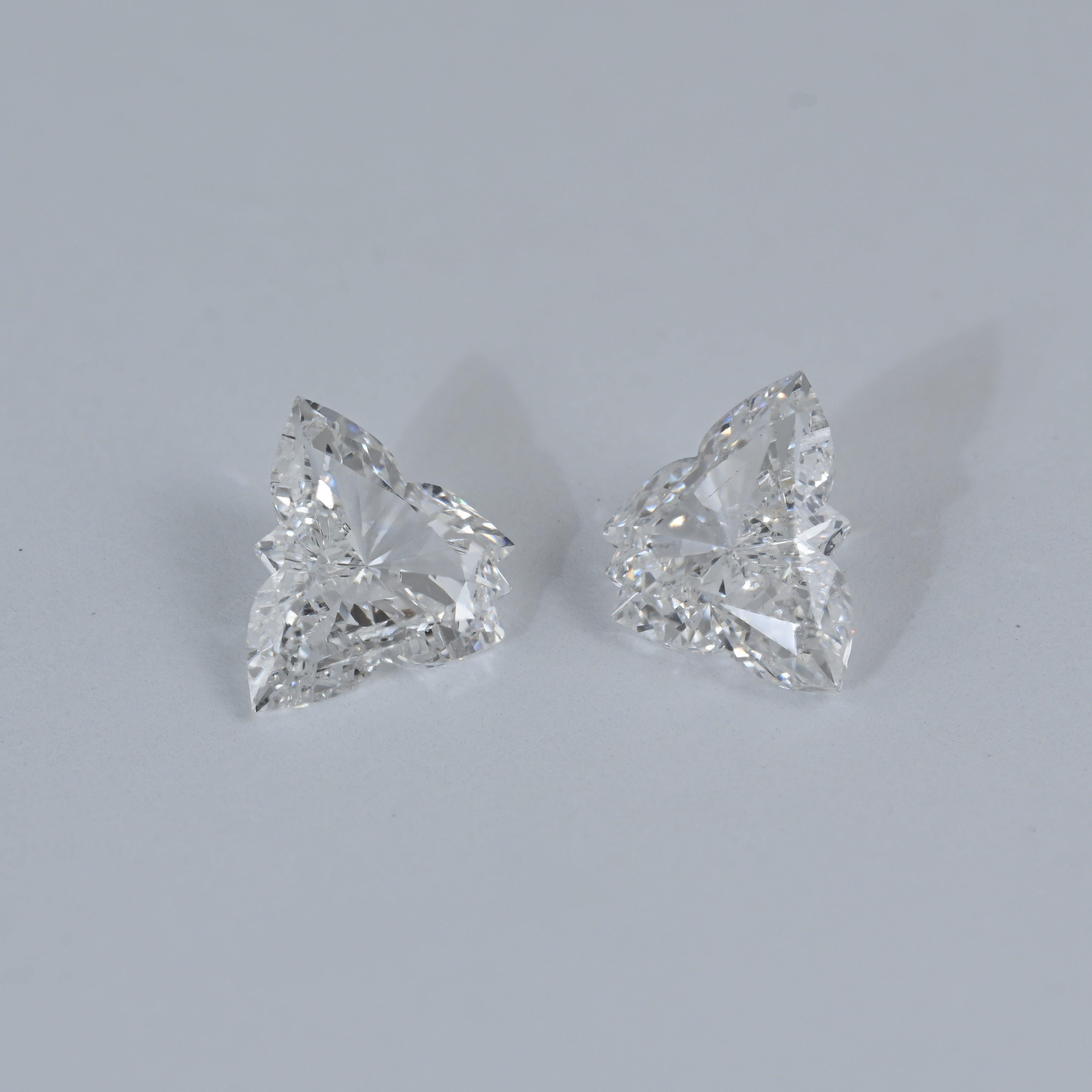 3.01 Carat Butterfly Shape Natural Diamonds Pair – E/F Color, SI1/SI1 Clarity