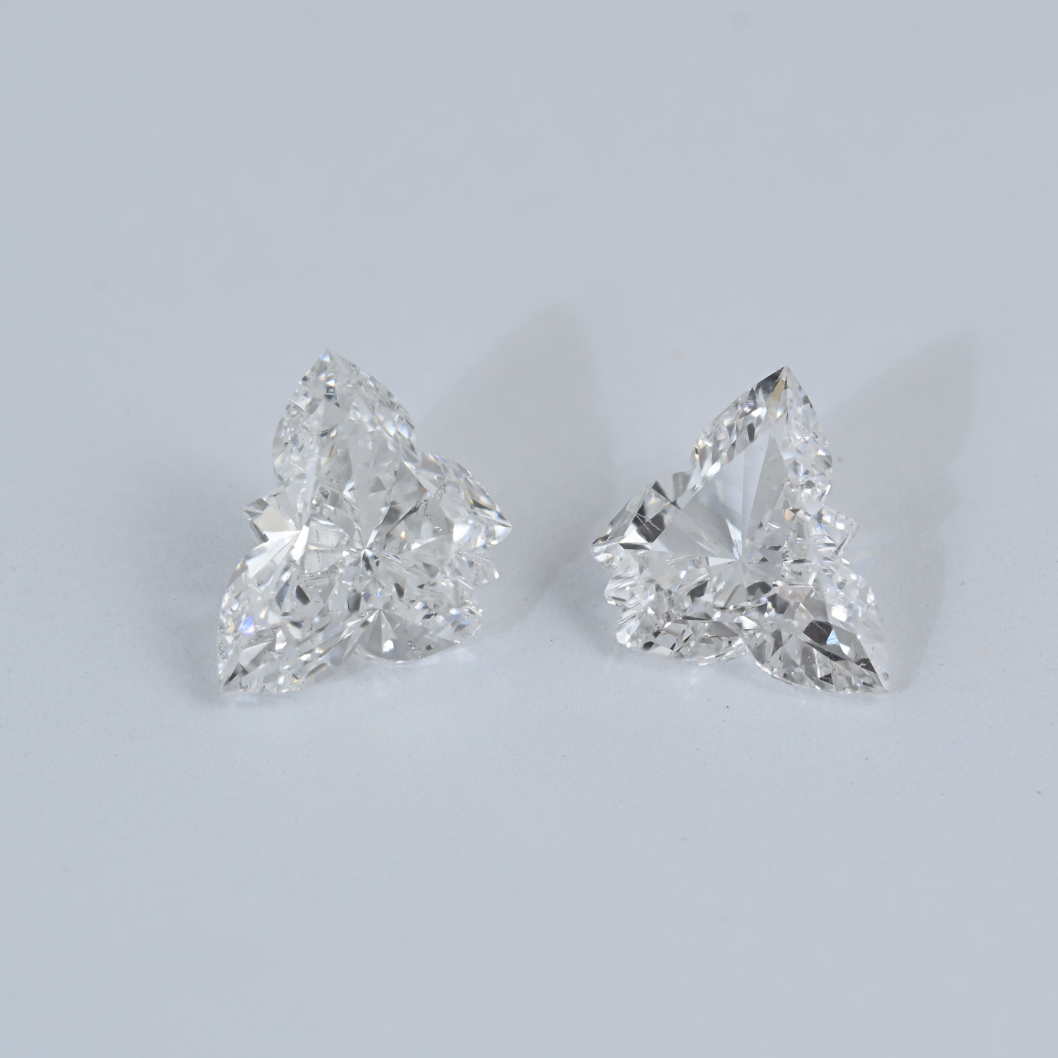 3.18 Carat Butterfly Shape Natural Diamonds Pair – E/E Color, SI2/SI2 Clarity