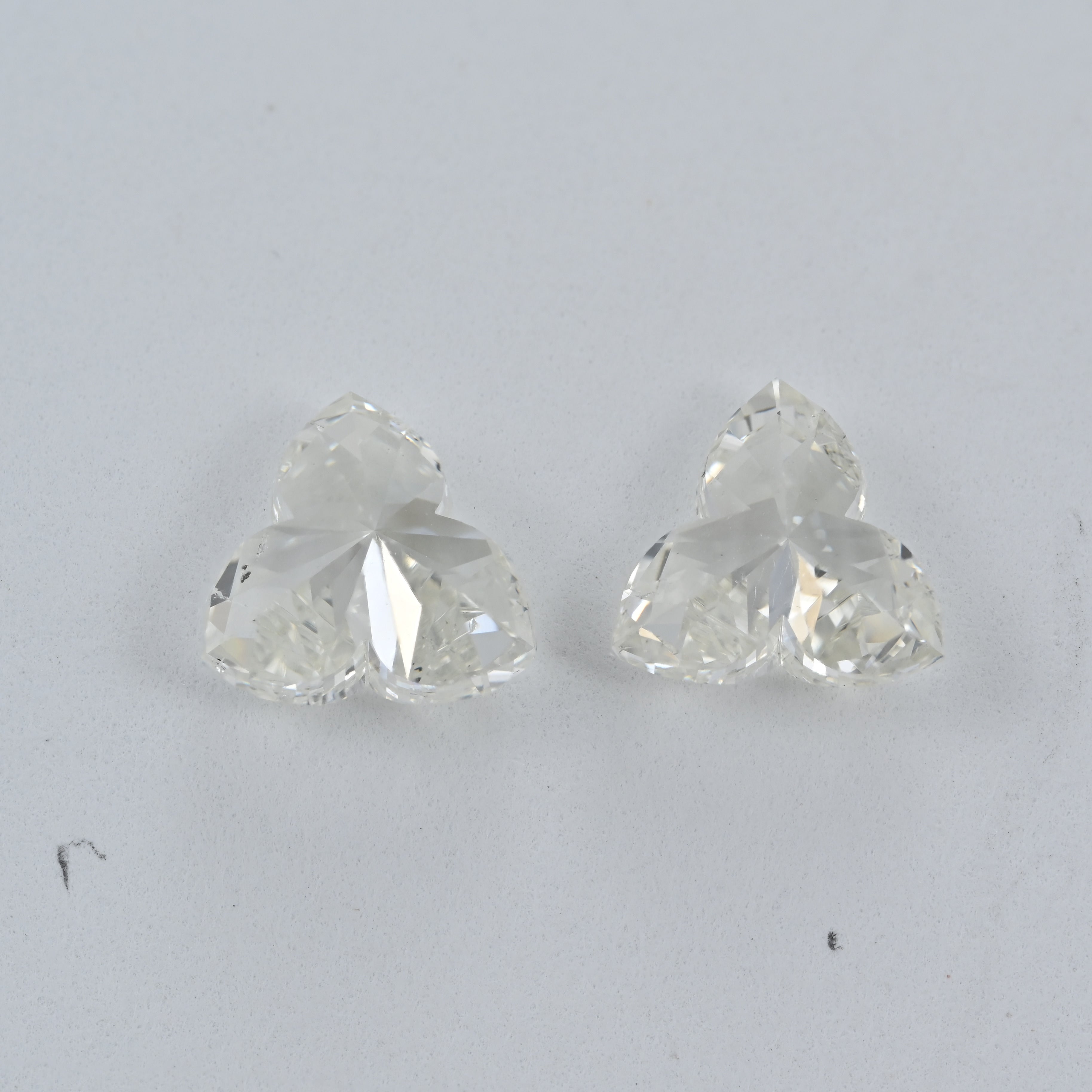 1.90 Carat Flower Shape Natural Diamonds Pair – I/J Color, SI1/SI1 Clarity
