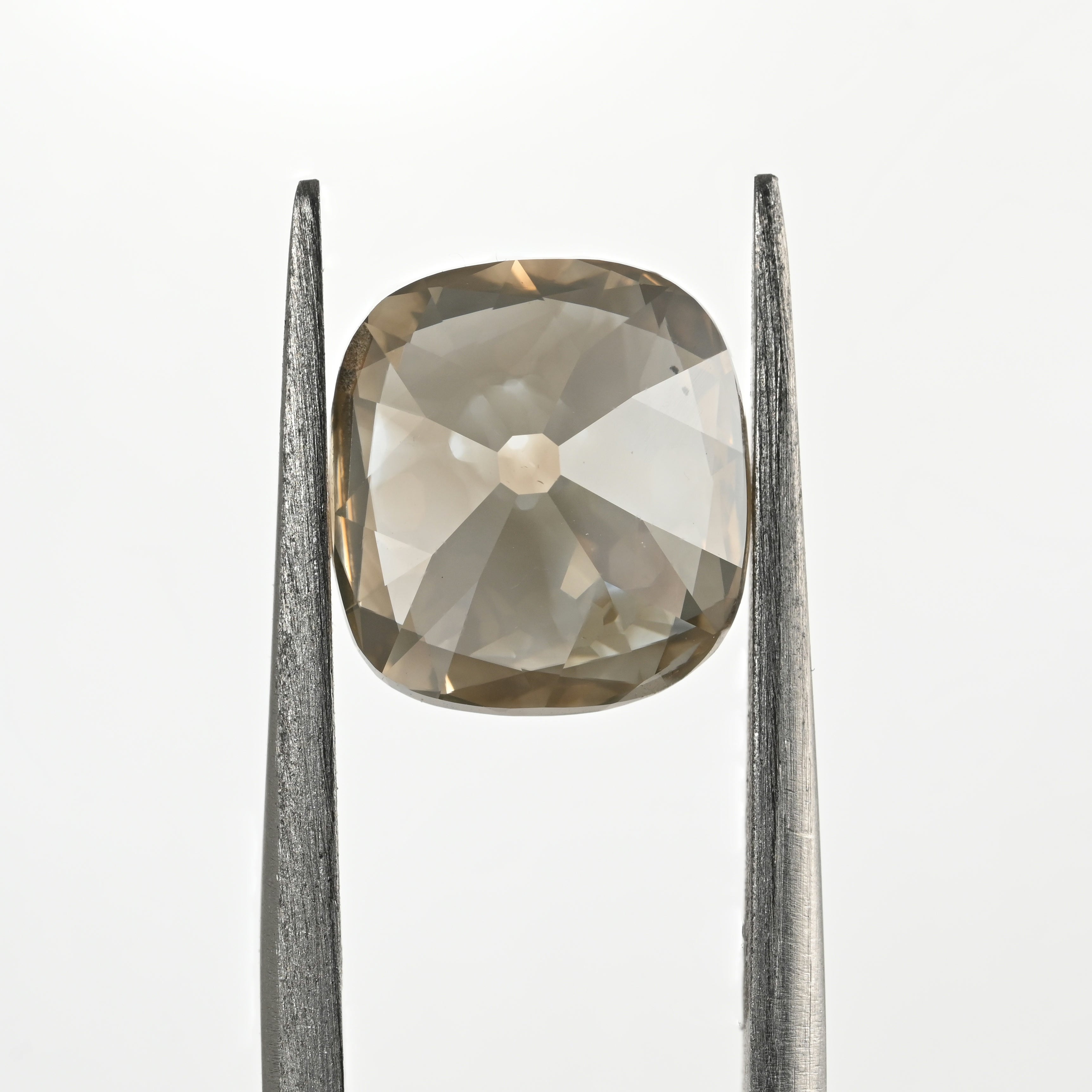 4.13 Carat Old Cut Cushion Natural Diamond – Gray Green Color, I1 Clarity