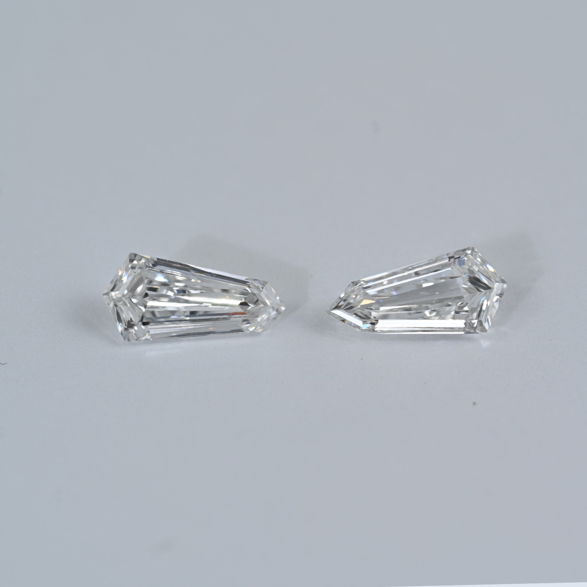 1.71 Carat Tie Shape Natural Diamonds Pair – E/F Color, VVS1/VVS2 Clarity