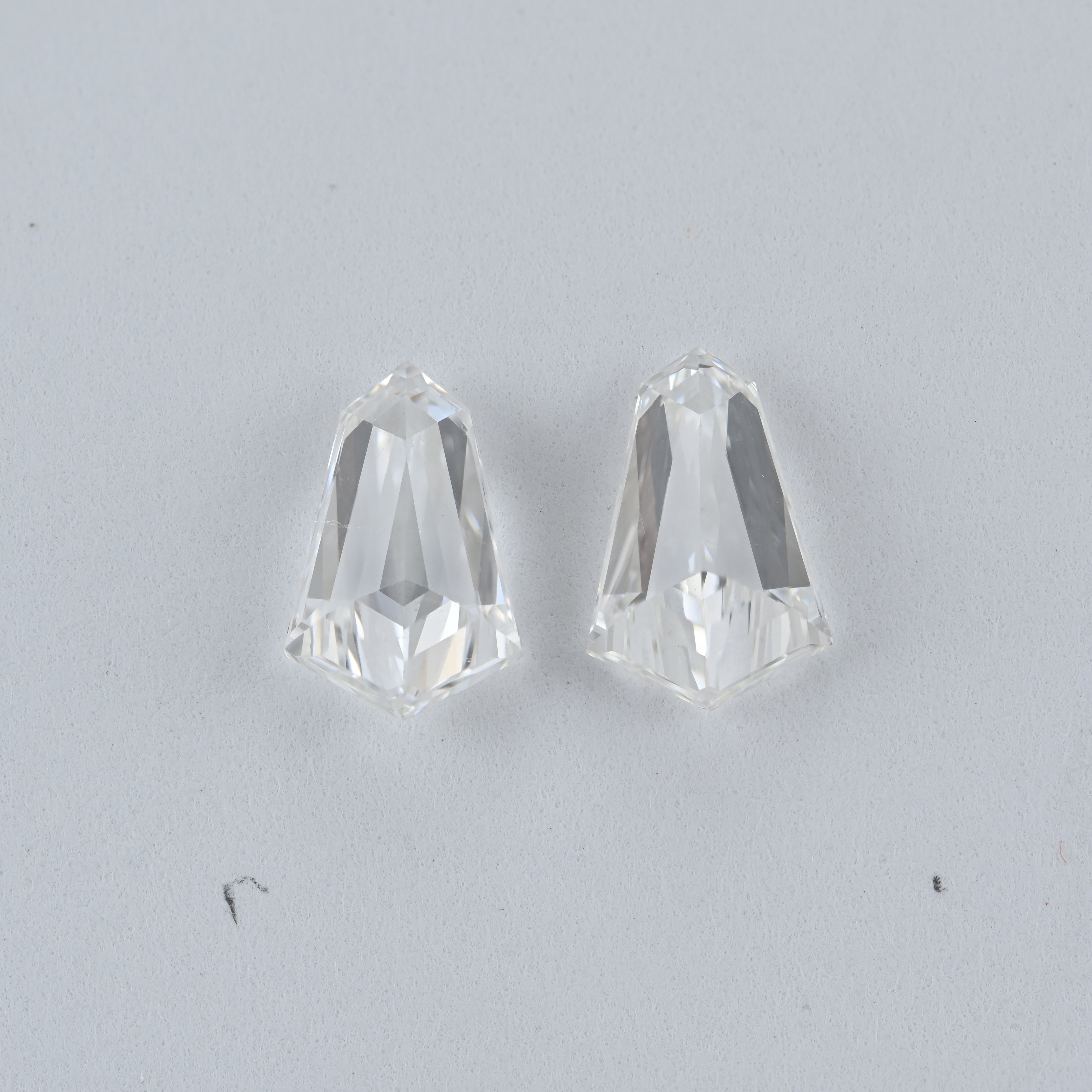 1.47 Carat Tie Shape Natural Diamonds Pair – F/F Color, VVS2/VS2 Clarity