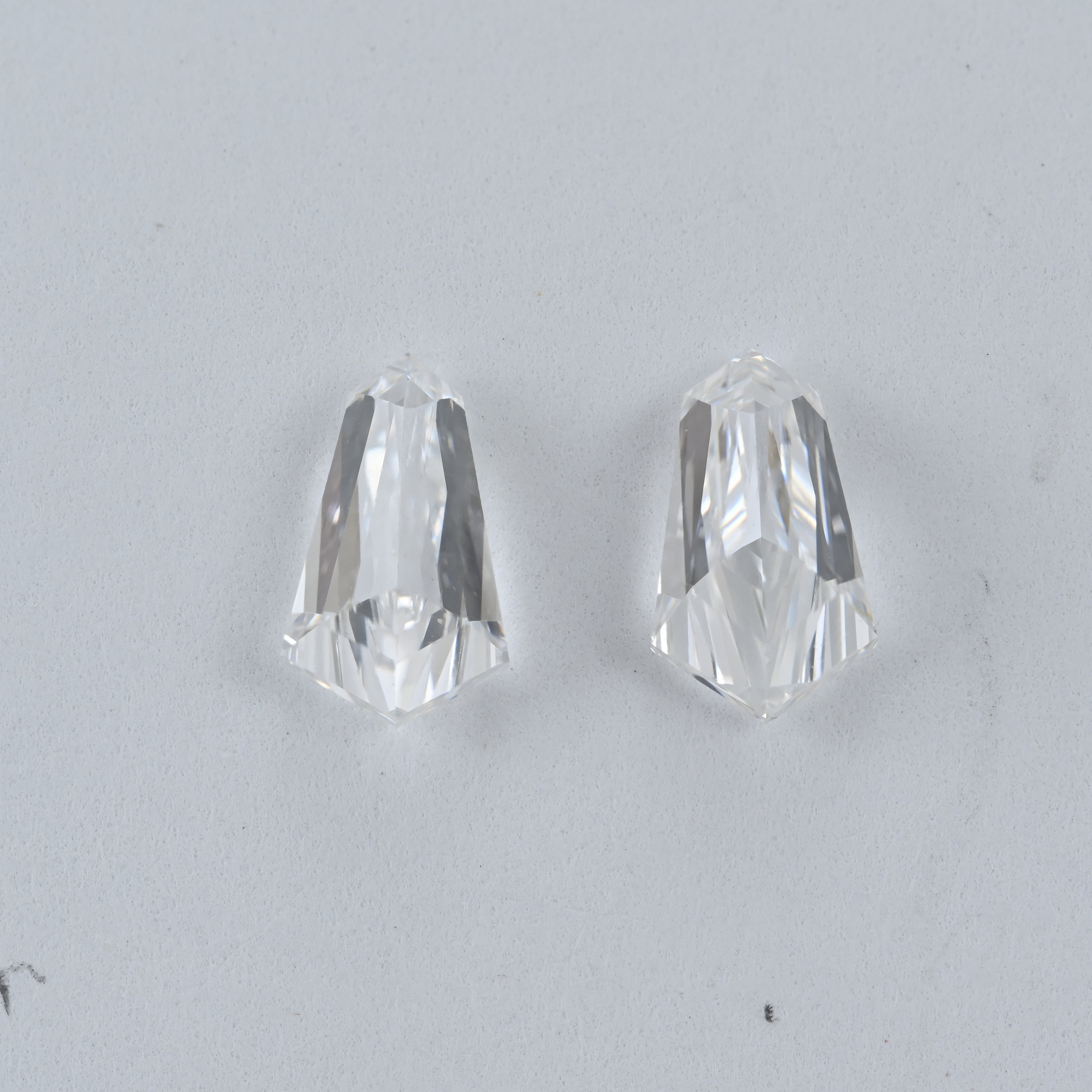 1.37 Carat Tie Shape Natural Diamonds Pair – D/E Color, VVS2/VVS2 Clarity