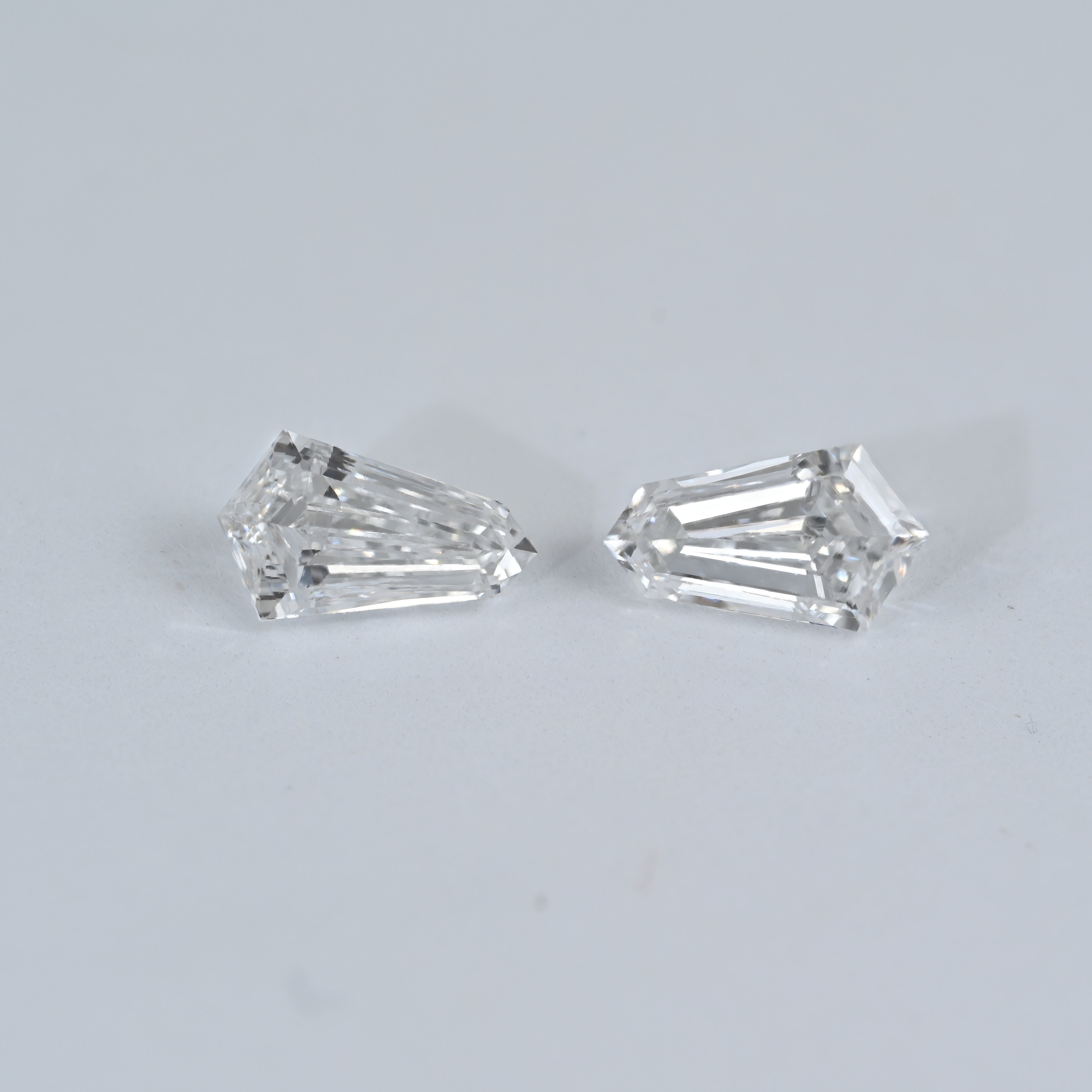1.37 Carat Tie Shape Natural Diamonds Pair – D/E Color, VVS2/VVS2 Clarity
