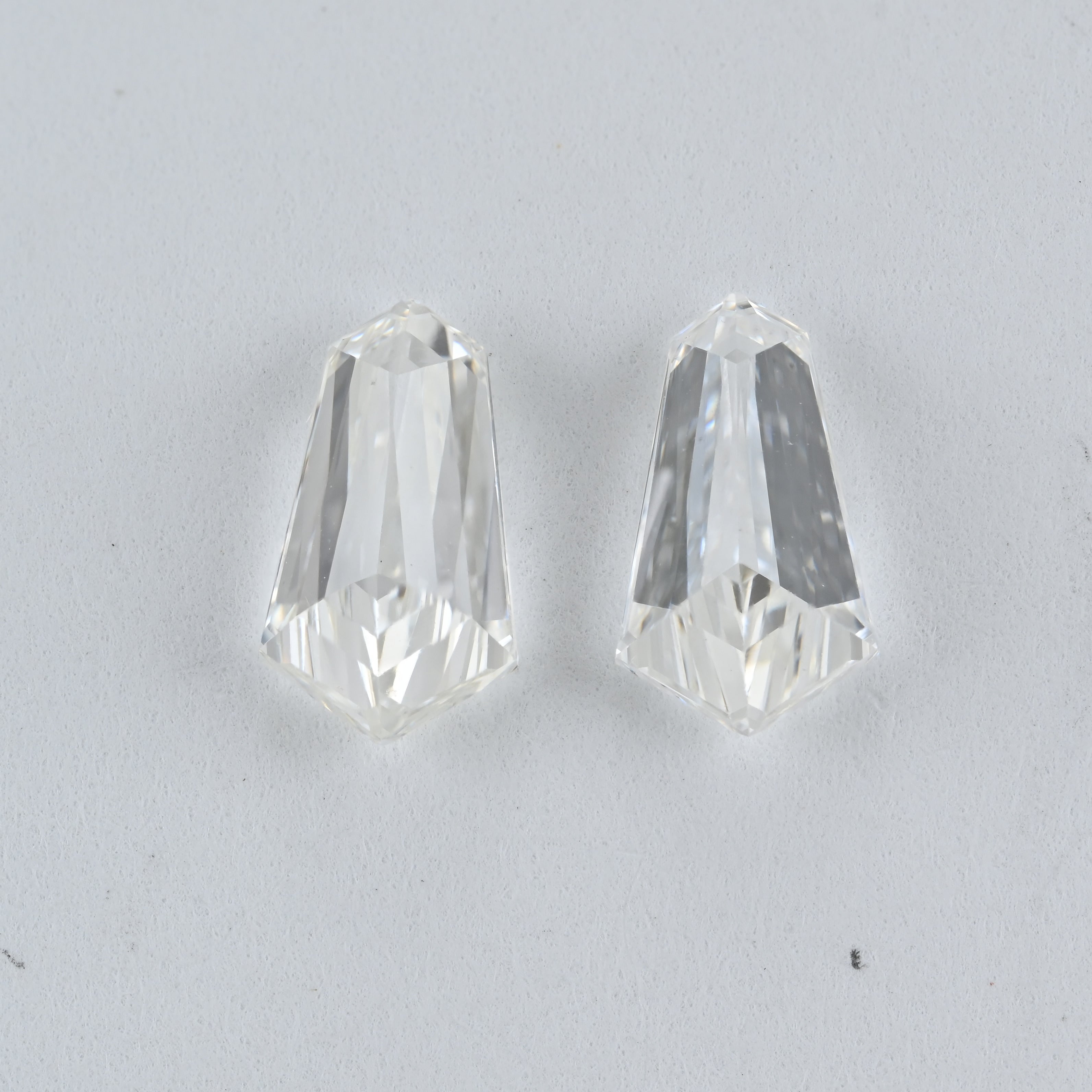 1.36 Carat Tie Shape Natural Diamonds Pair – F/G Color, VS2/VS2 Clarity