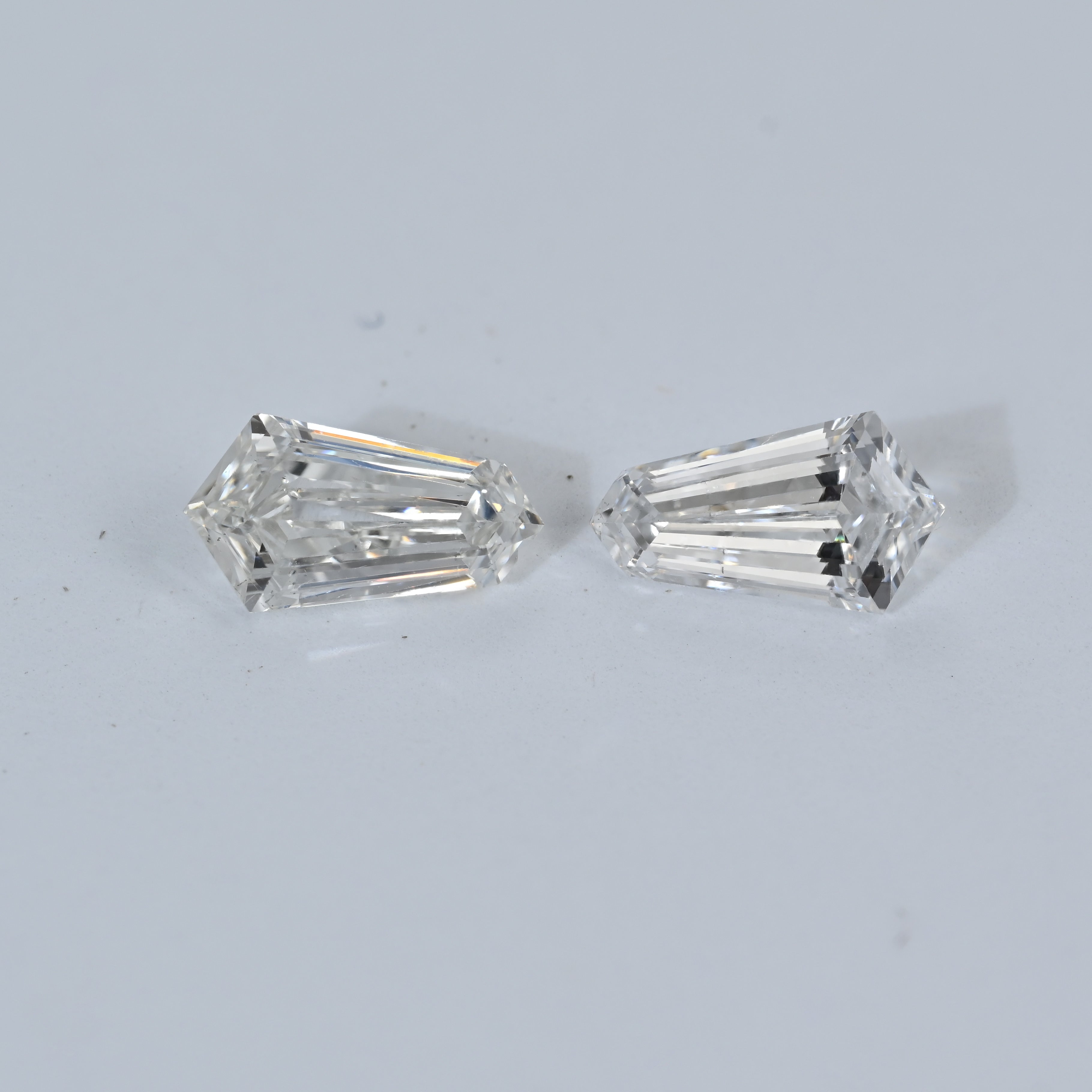 1.36 Carat Tie Shape Natural Diamonds Pair – F/G Color, VS2/VS2 Clarity