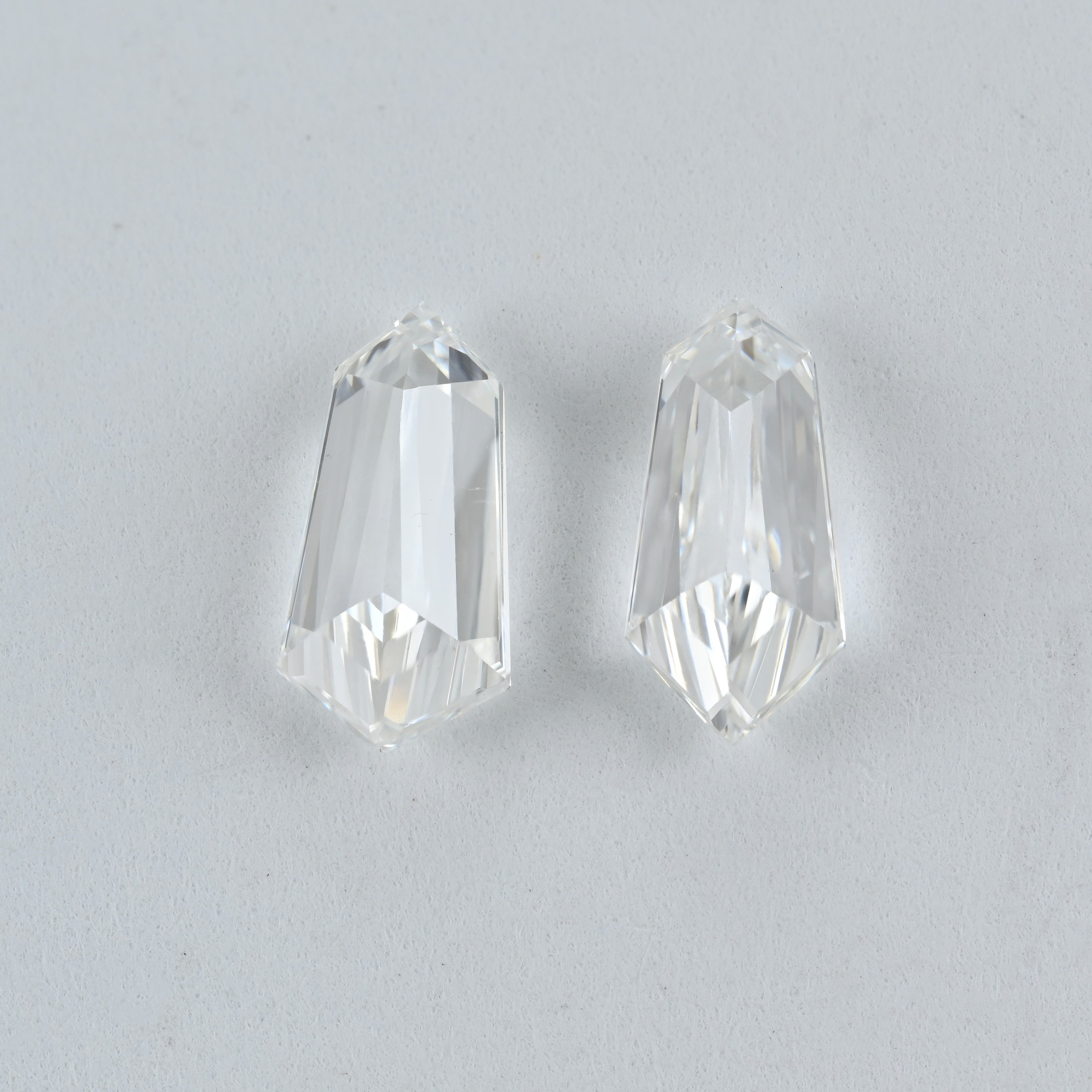 1.36 Carat Tie Shape Natural Diamonds Pair – F/F Color, VVS2/VS2 Clarity