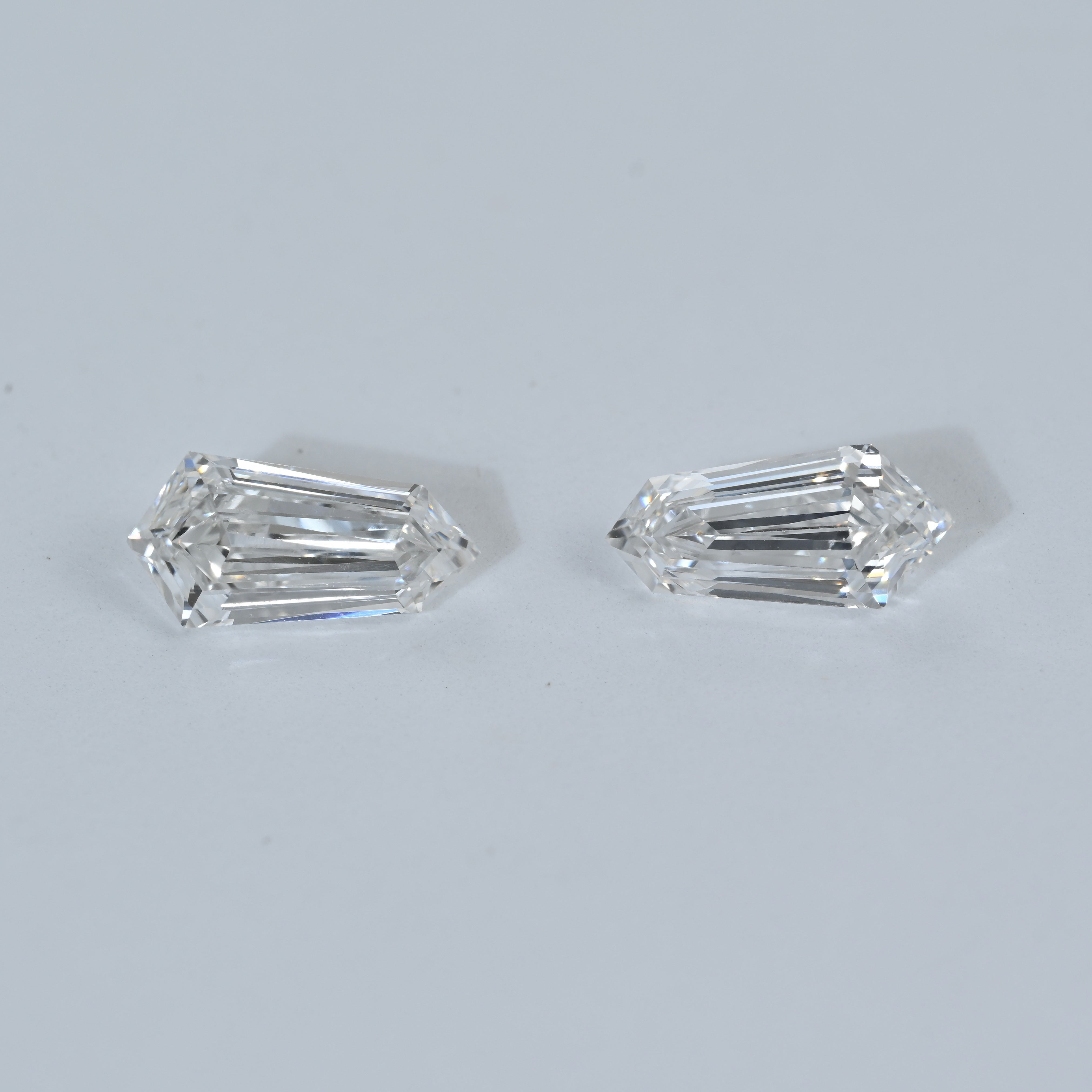 1.36 Carat Tie Shape Natural Diamonds Pair – F/F Color, VVS2/VS2 Clarity
