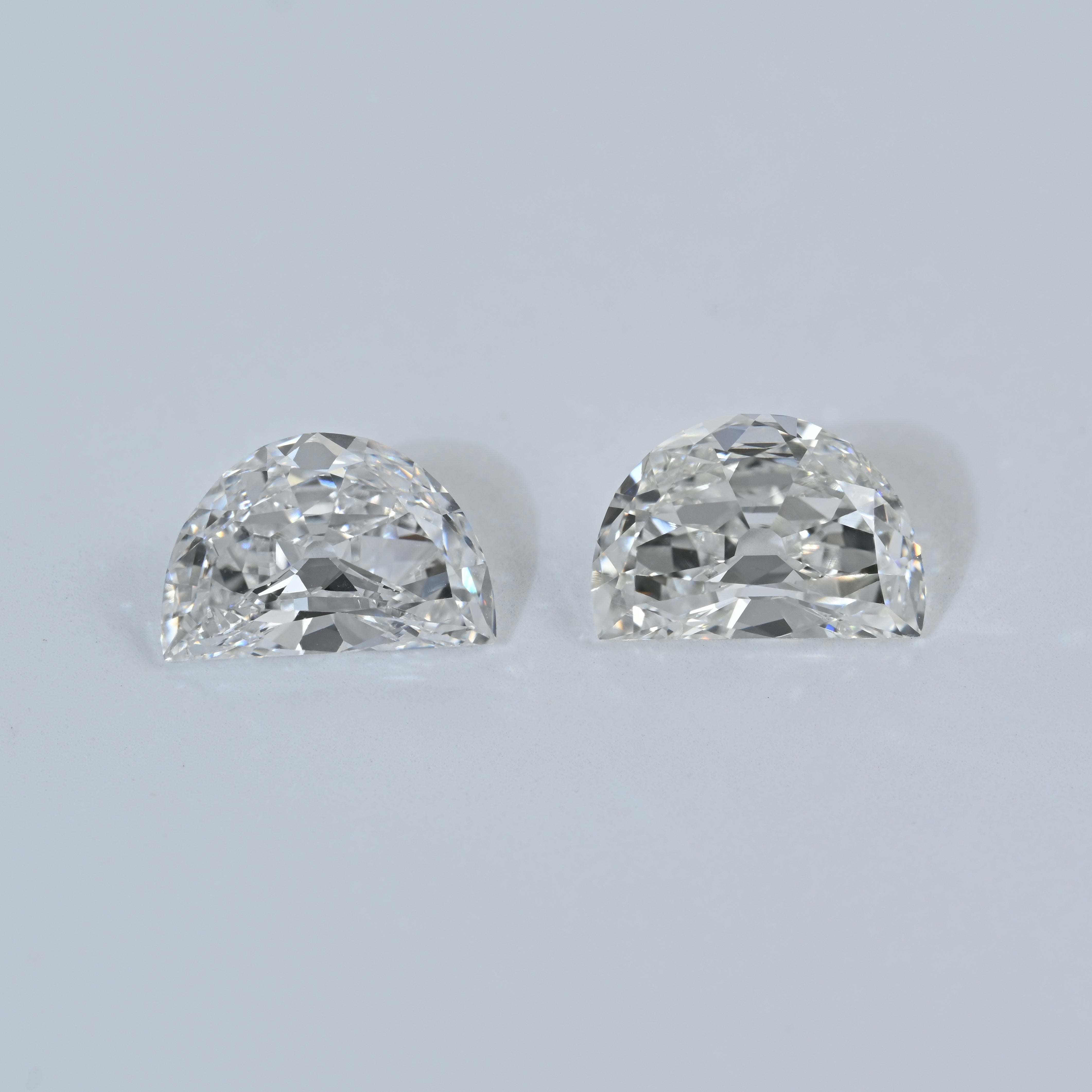 3.11 Carat Half Moon Shape Natural Diamonds Pair – E/G Color, VS2/VS2 Clarity
