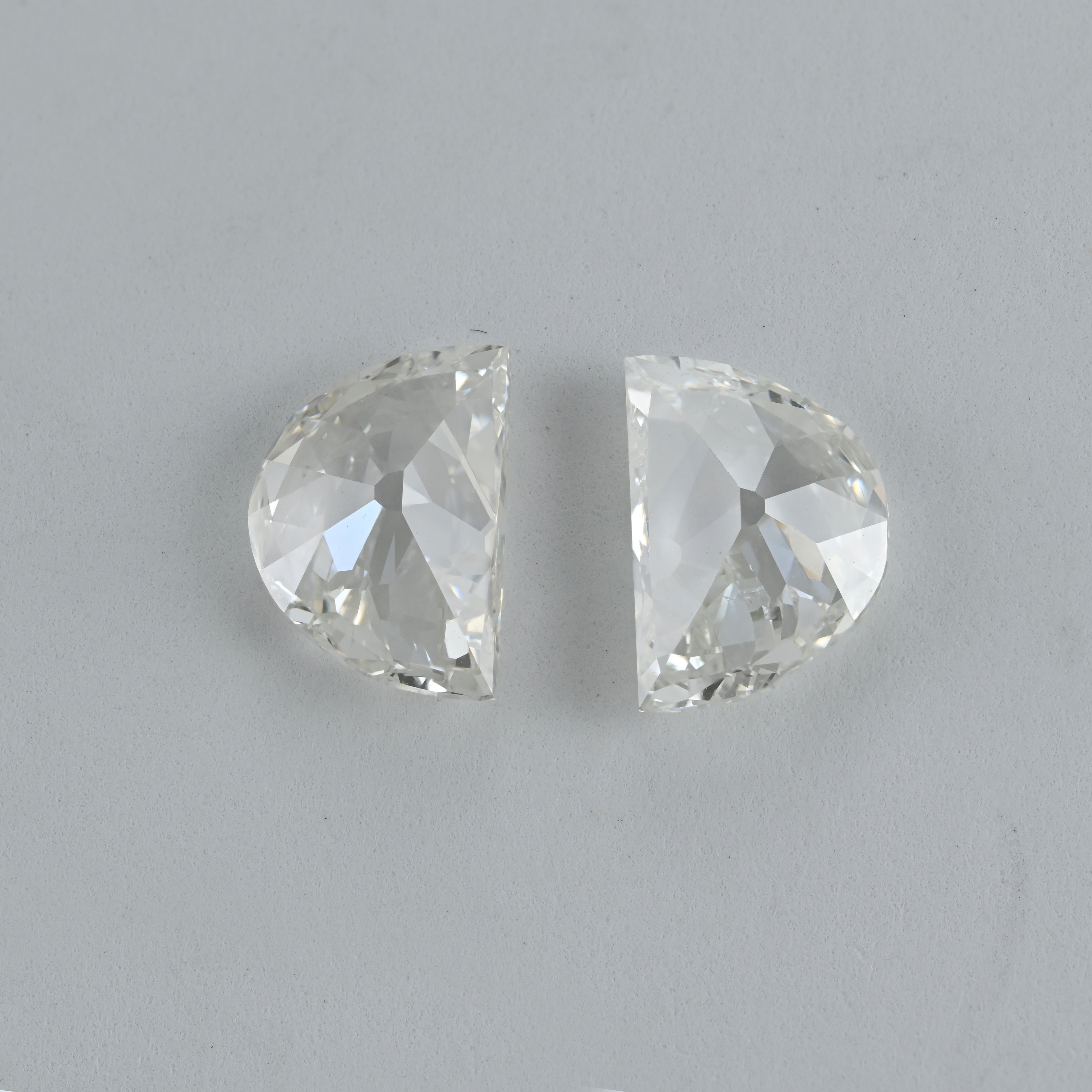 3.02 Carat Half Moon Shape Natural Diamonds Pair – G/G Color, VS1/VS1 Clarity