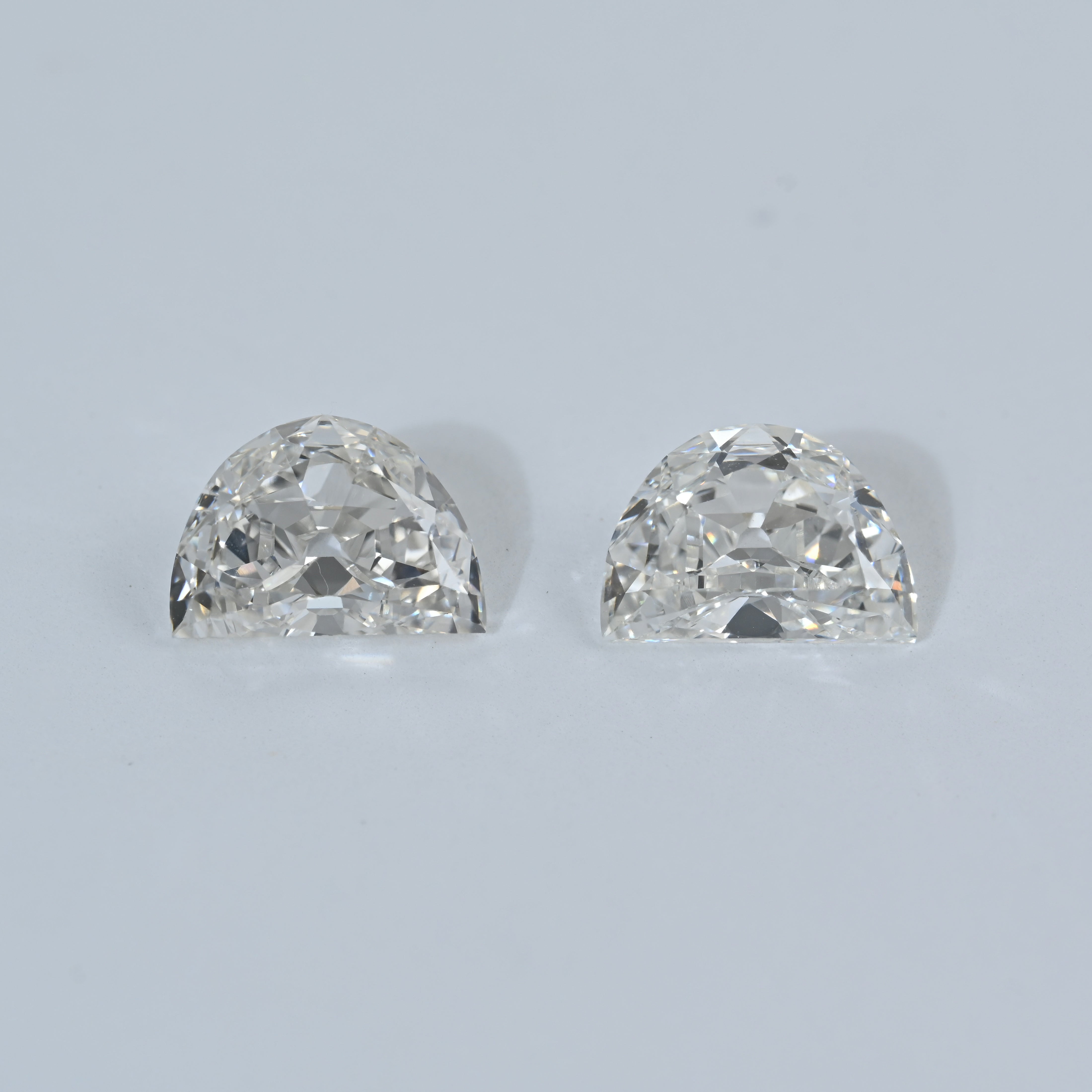 3.02 Carat Half Moon Shape Natural Diamonds Pair – G/G Color, VS1/VS1 Clarity