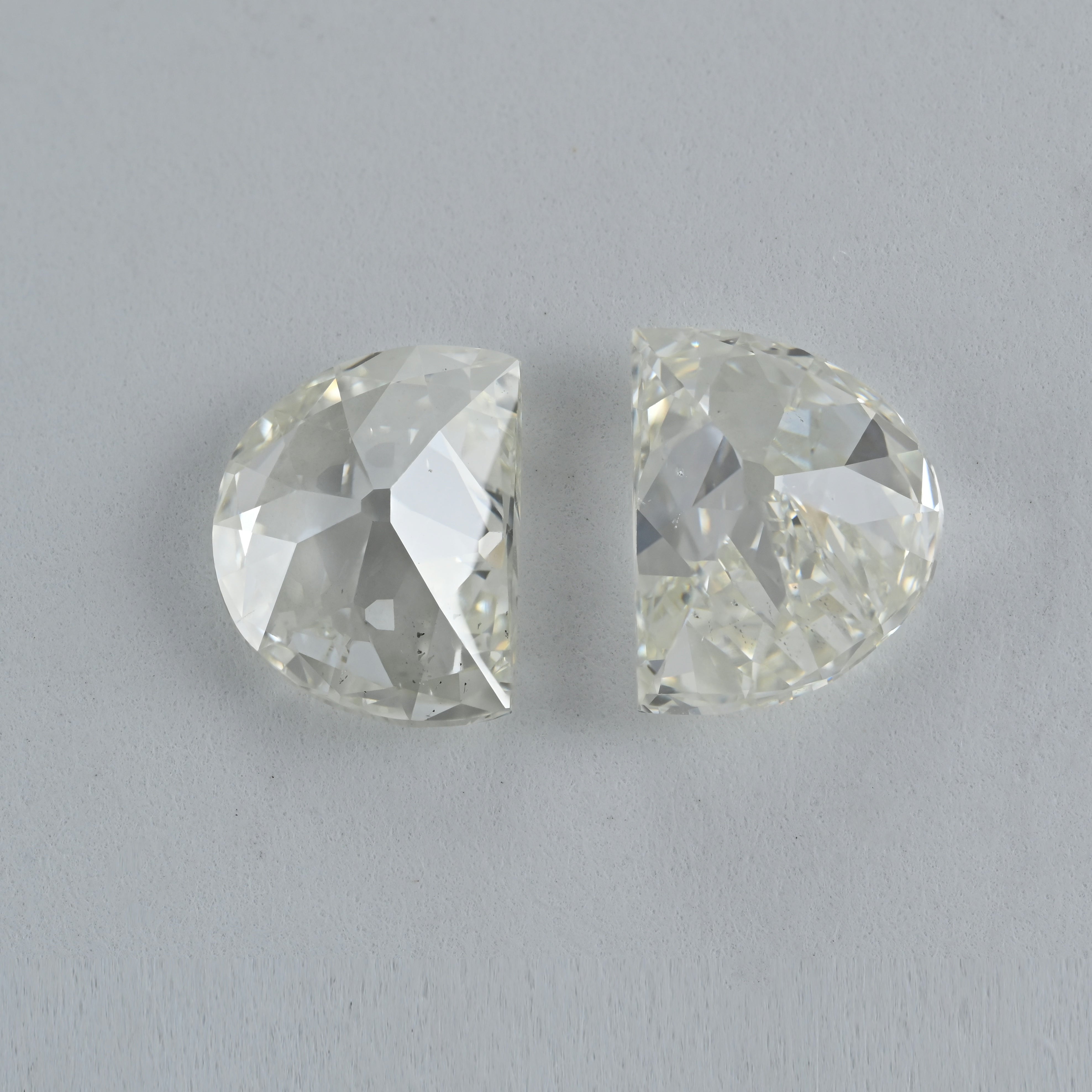 2.76 Carat Half Moon Shape Natural Diamonds Pair – I/J Color, SI1/SI1 Clarity