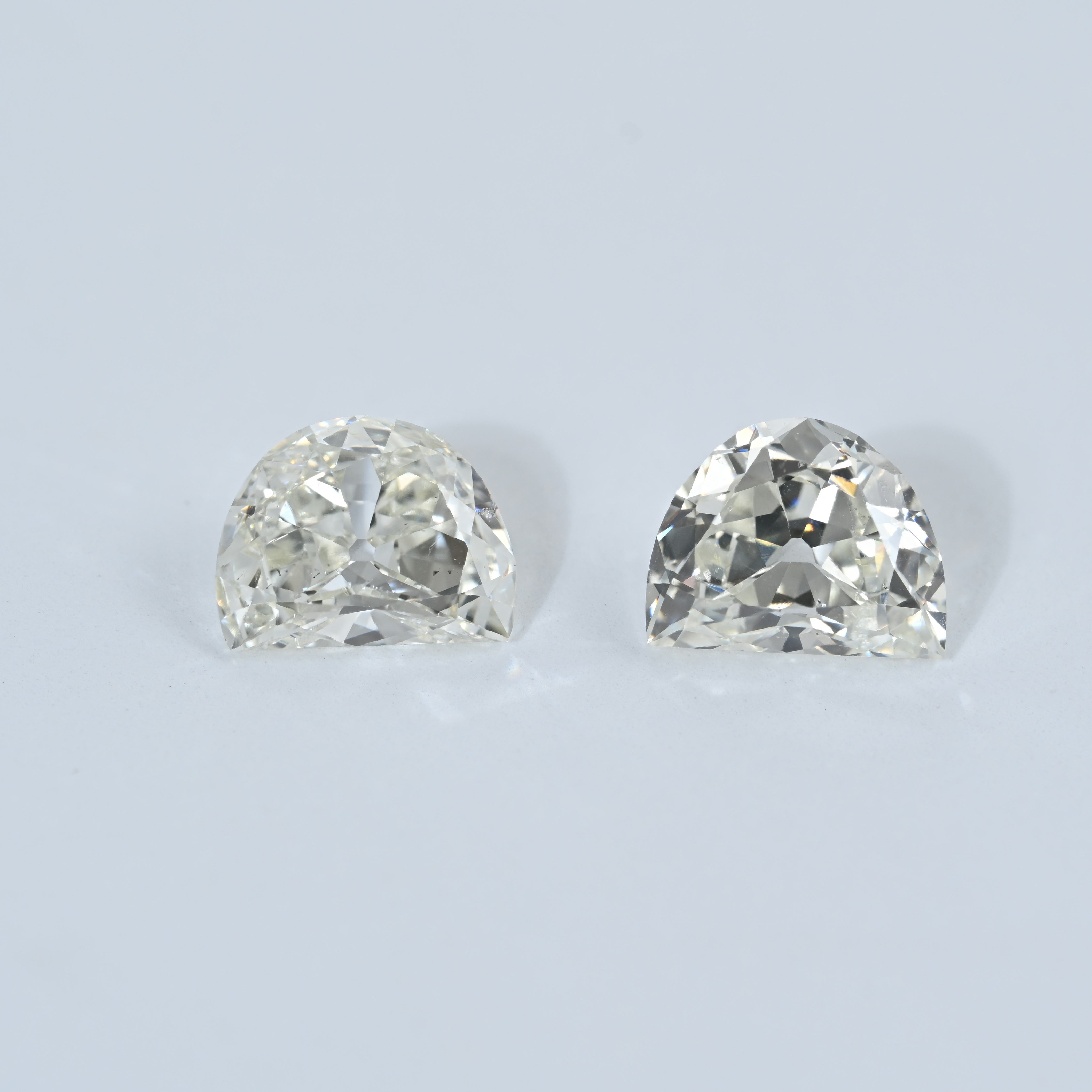 2.76 Carat Half Moon Shape Natural Diamonds Pair – I/J Color, SI1/SI1 Clarity