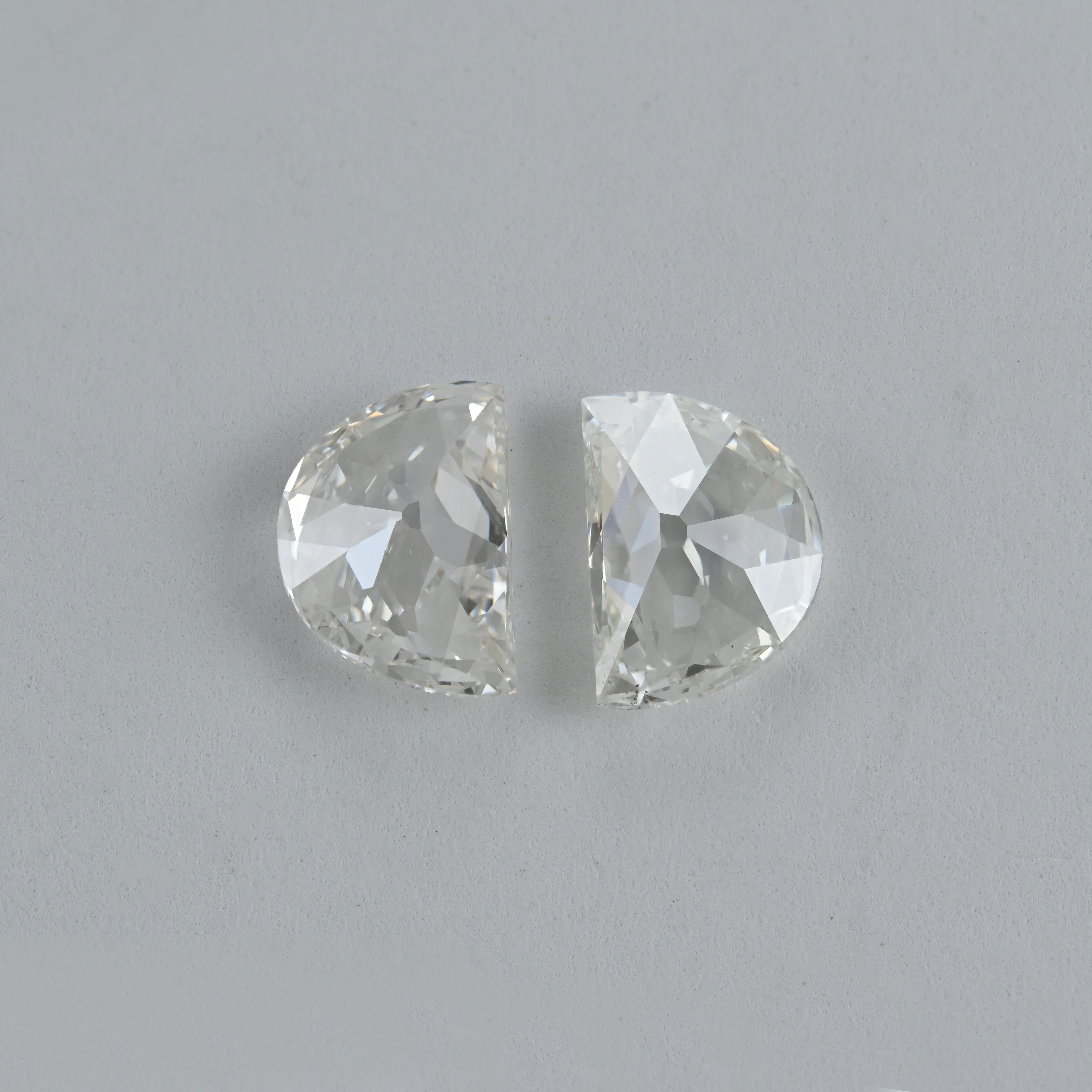 2.16 Carat Half Moon Shape Natural Diamonds Pair – G/H Color, VS2/VS2 Clarity