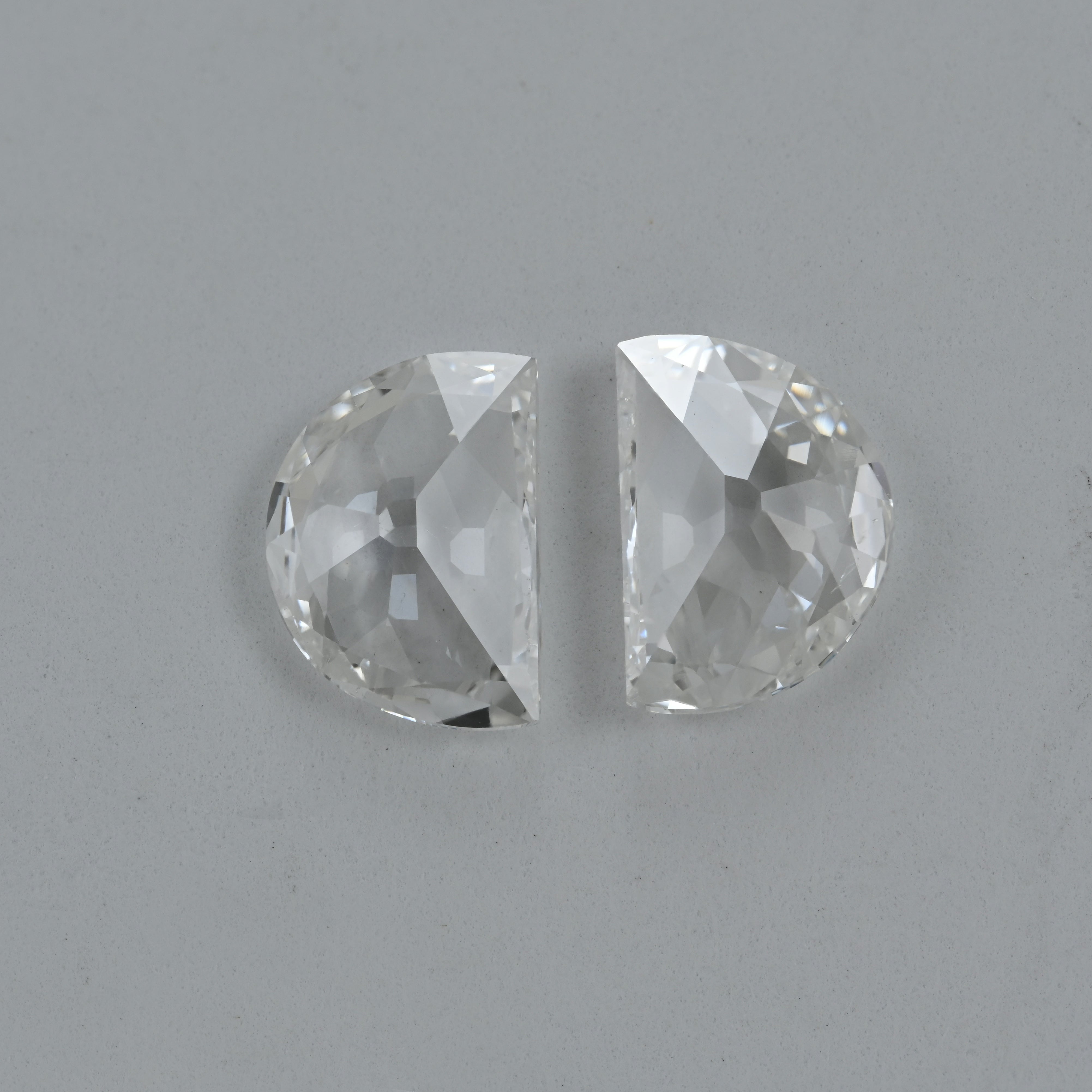 1.90 Carat Half Moon Shape Natural Diamonds Pair – E/E Color, VS2/SI1 Clarity