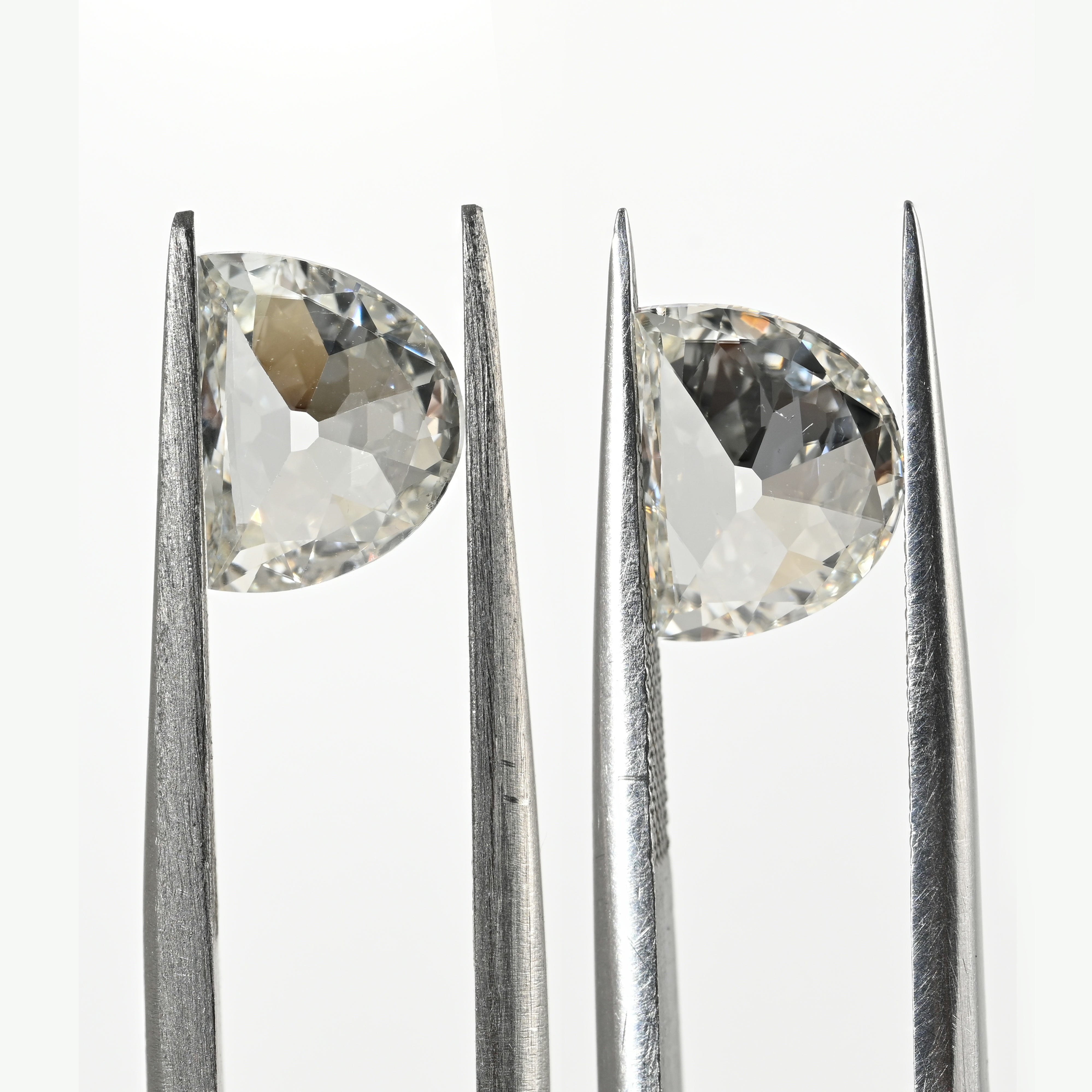 2.71 Carat Half Moon Shape Natural Diamonds Pair – H/I Color, SI1/SI1 Clarity