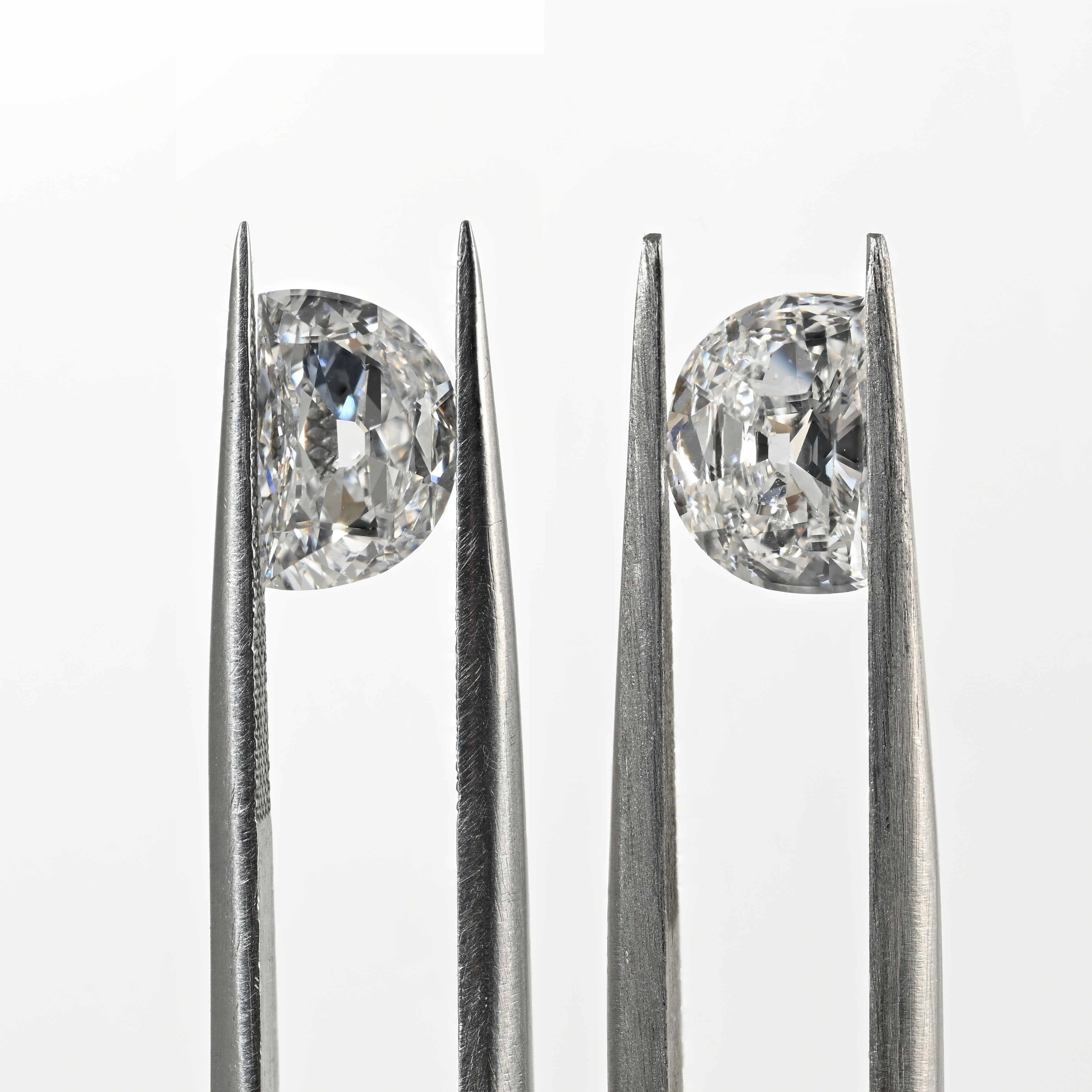 2.29 Carat Half Moon Shape Natural Diamonds Pair – D/F Color, VS1/VVS2 Clarity