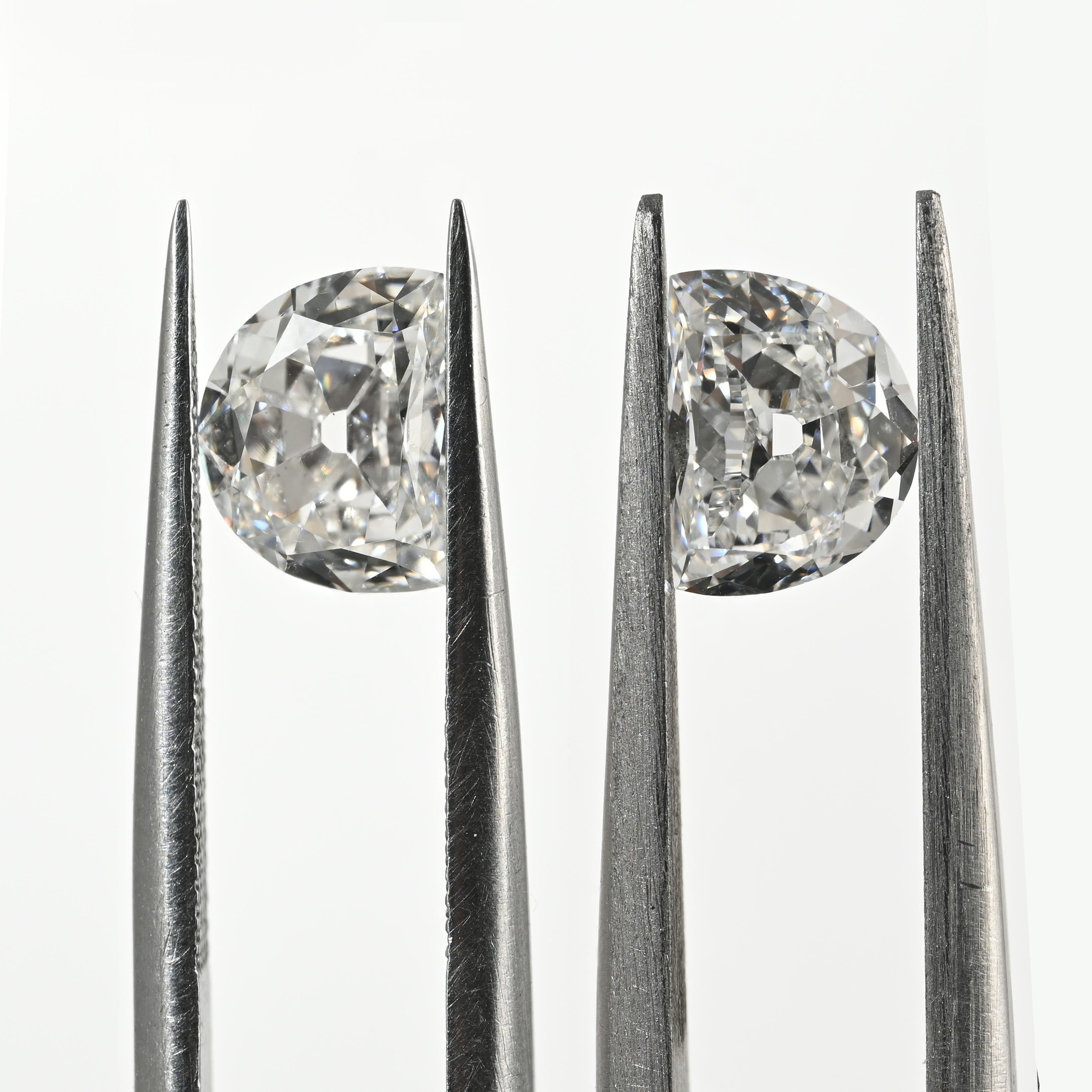2.04 Carat Half Moon Shape Natural Diamonds Pair – E/F Color, VVS2/VS1 Clarity