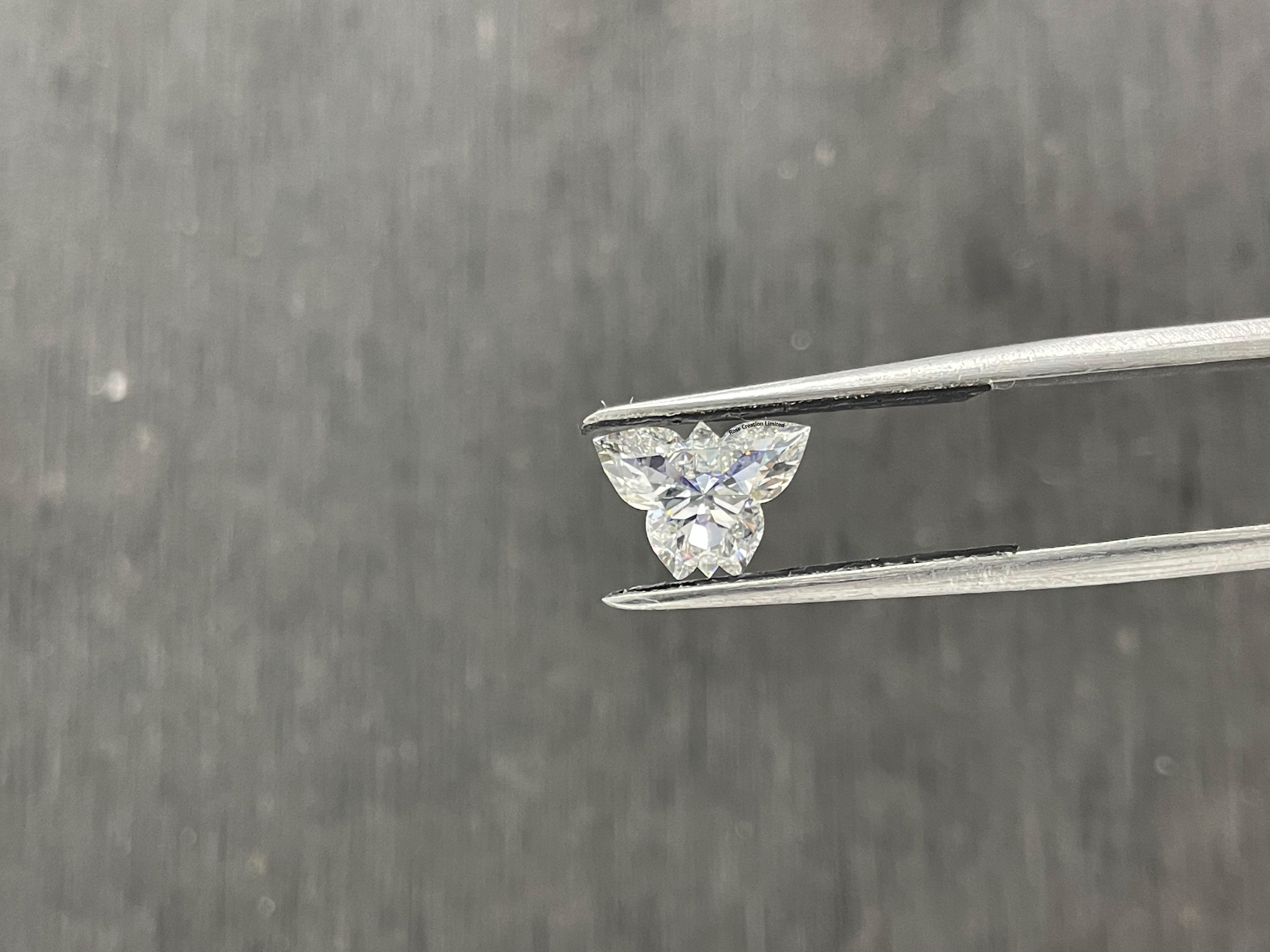 3.18 Carat Butterfly Shape Natural Diamonds Pair – E/E Color, SI2/SI2 Clarity