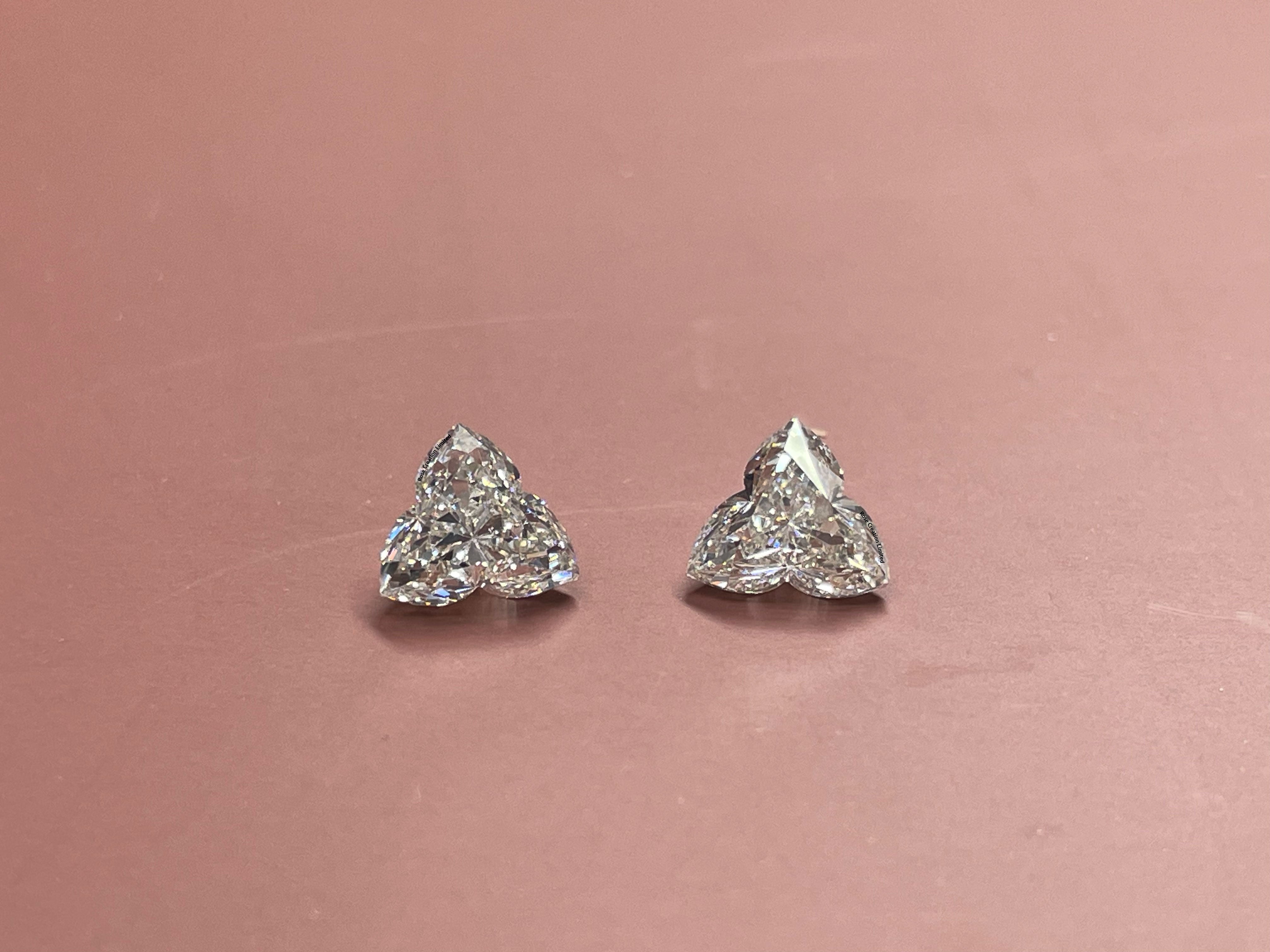 2.20 Carat Flower Shape Natural Diamonds Pair – J/J Color, SI1/SI1 Clarity
