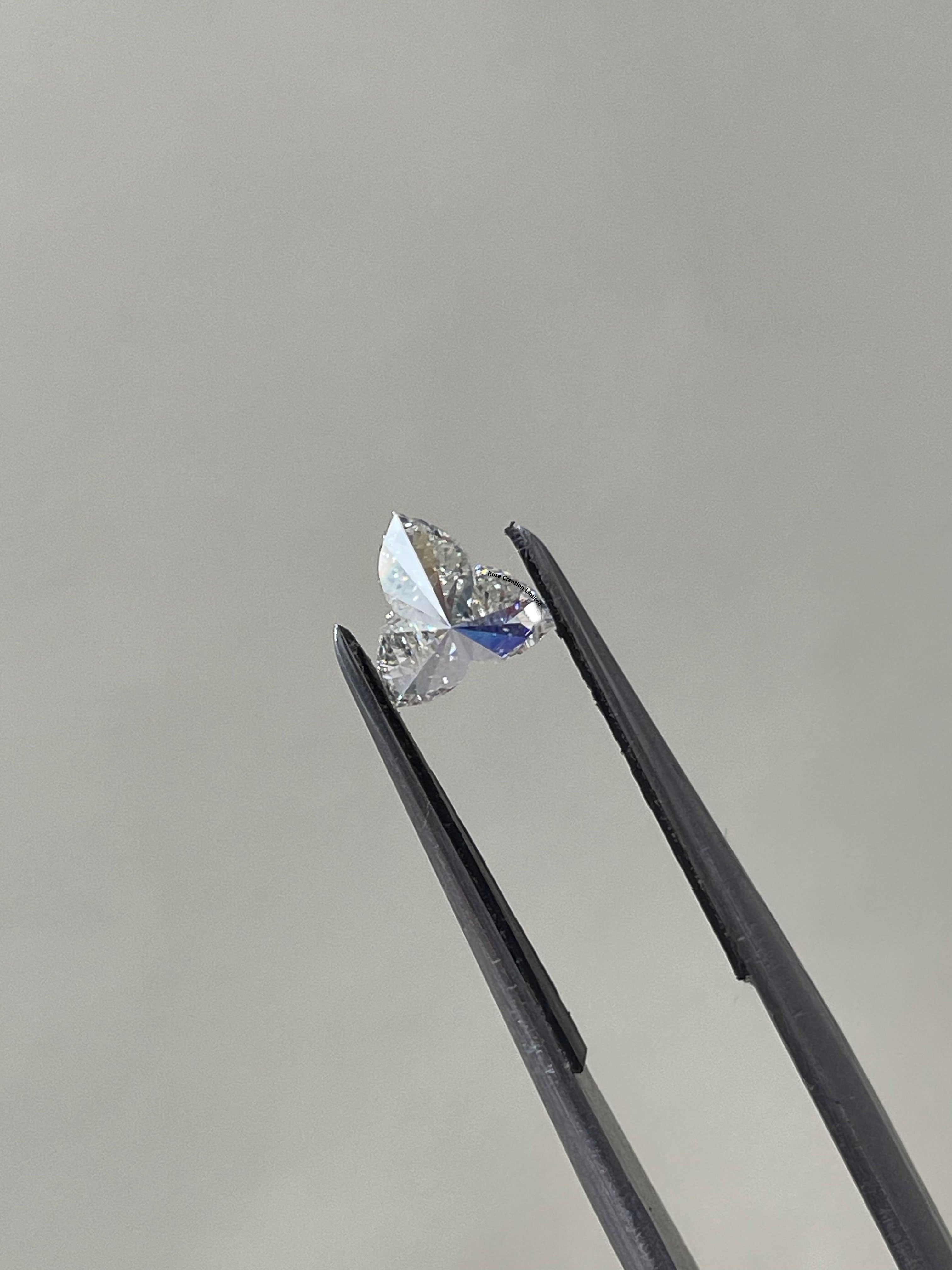 2.00 Carat Flower Shape Natural Diamonds Pair – I/I Color, SI1/SI1 Clarity