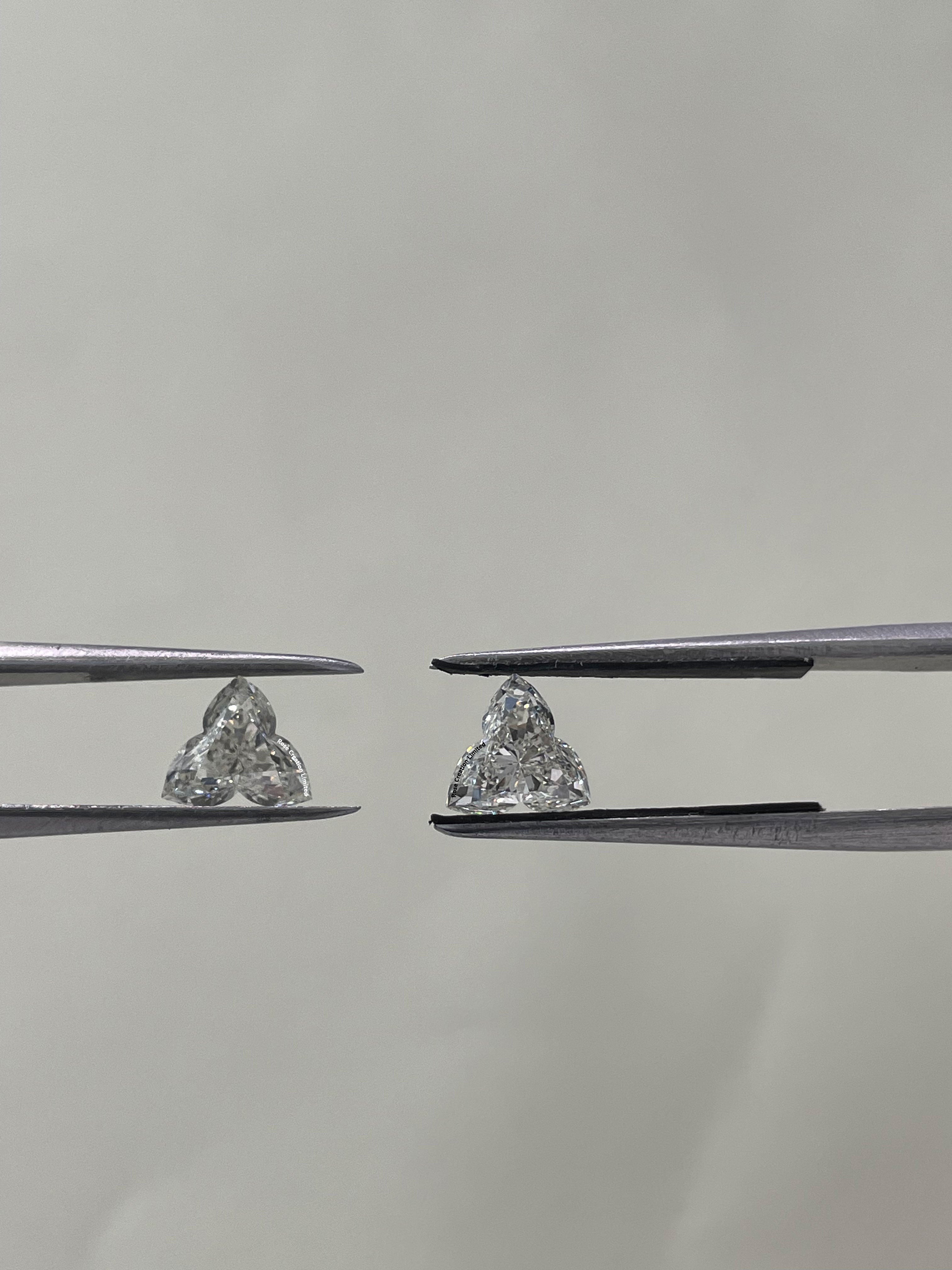 2.00 Carat Flower Shape Natural Diamonds Pair – I/I Color, SI1/SI1 Clarity