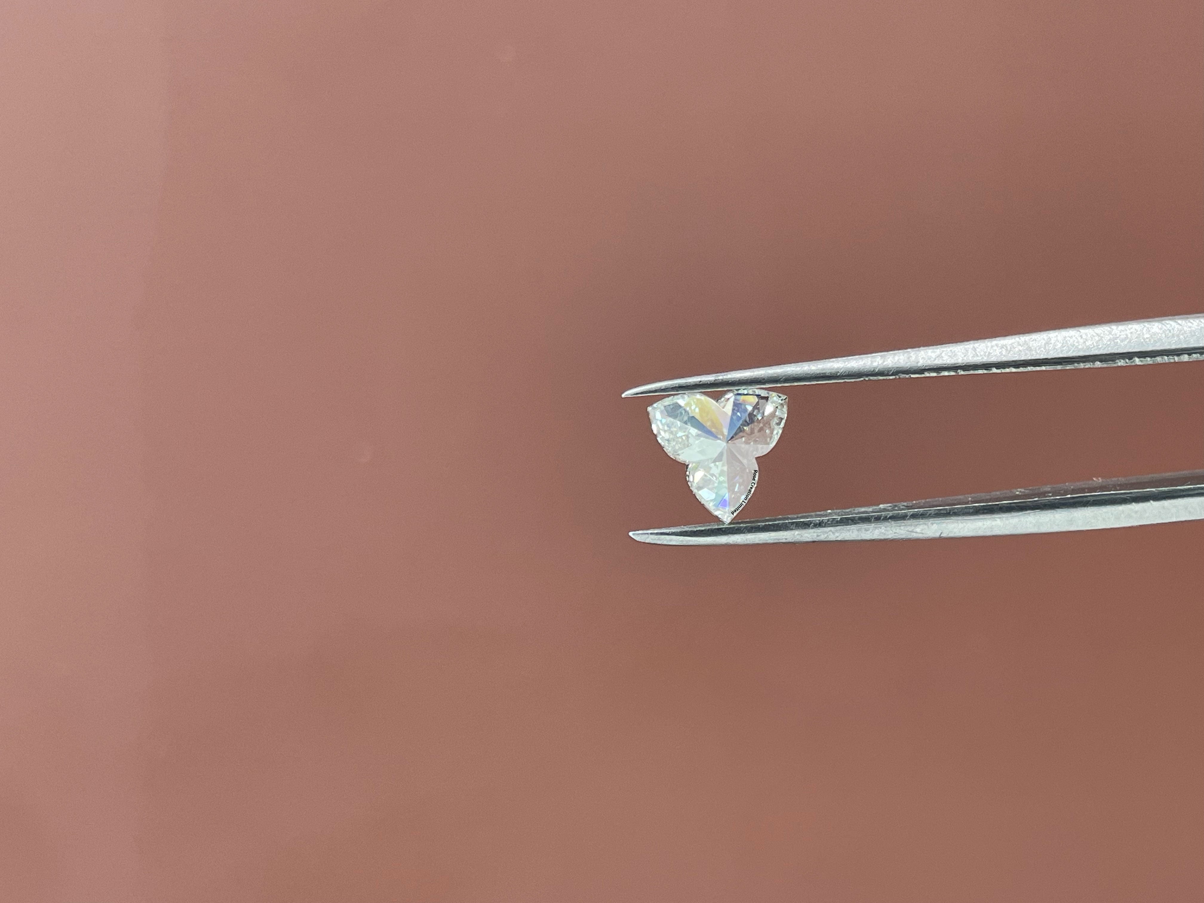 1.85 Carat Flower Shape Natural Diamonds Pair – I/I Color, SI1/SI1 Clarity