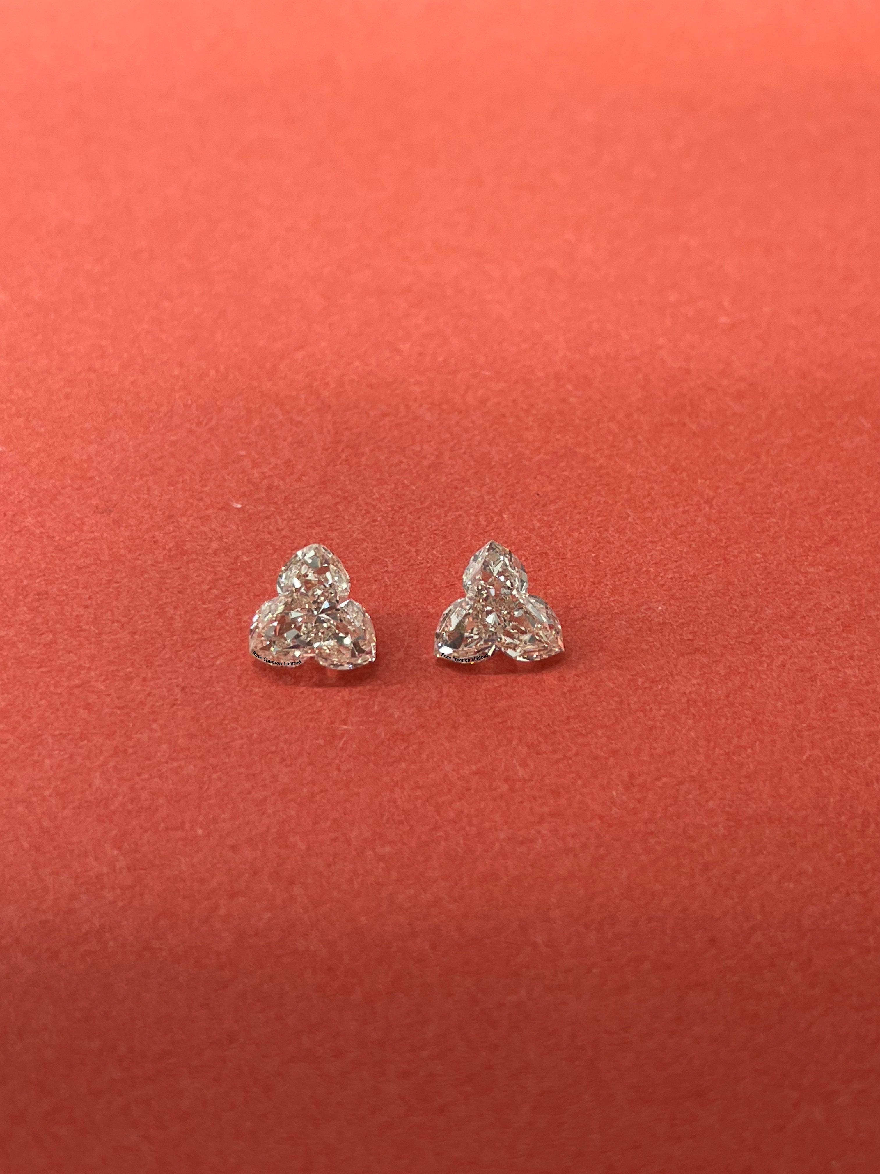 1.90 Carat Flower Shape Natural Diamonds Pair – I/J Color, SI1/SI1 Clarity