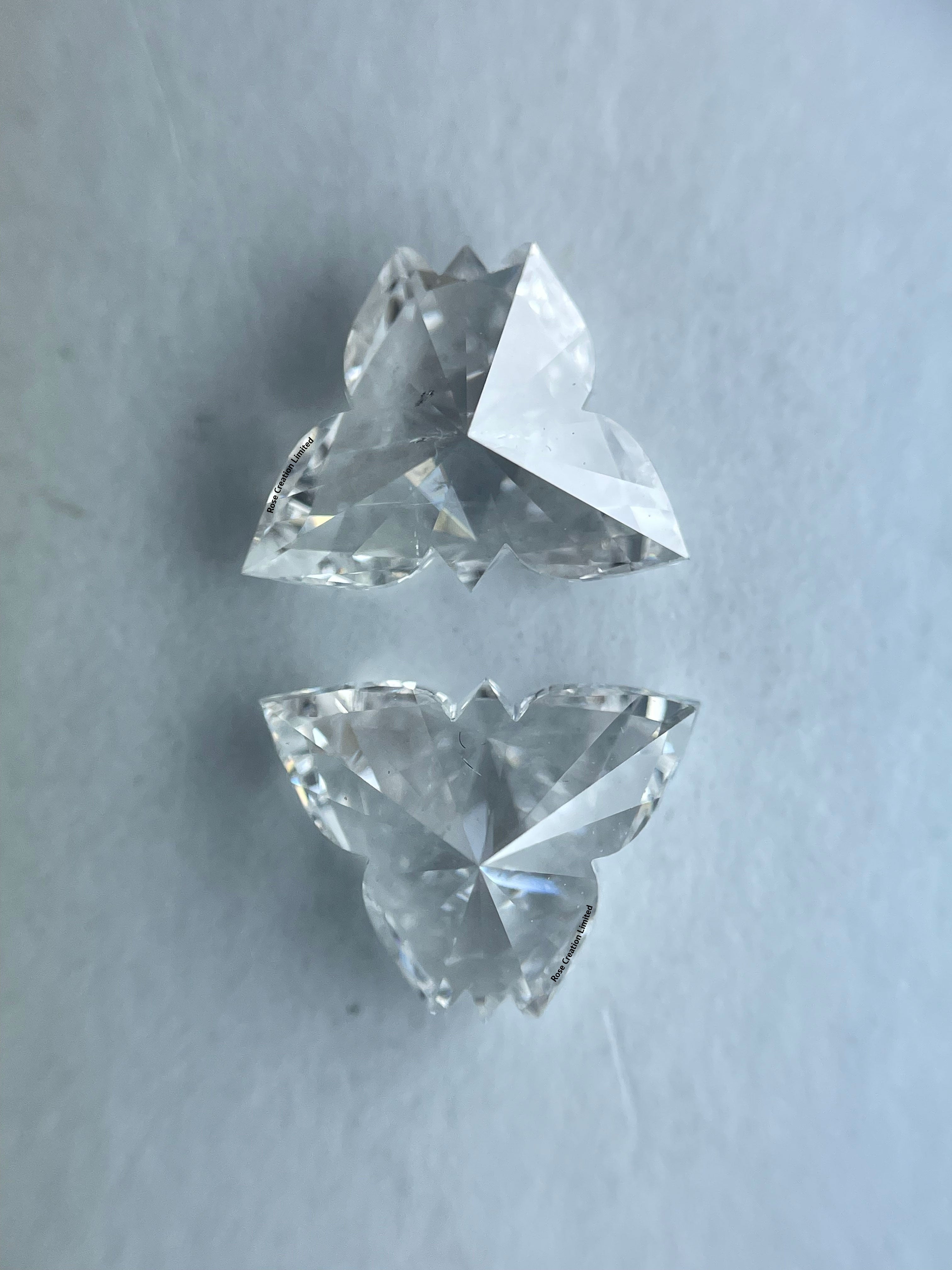 3.75 Carat Butterfly Diamond Pair – D/F Color, SI1/SI2 Clarity
