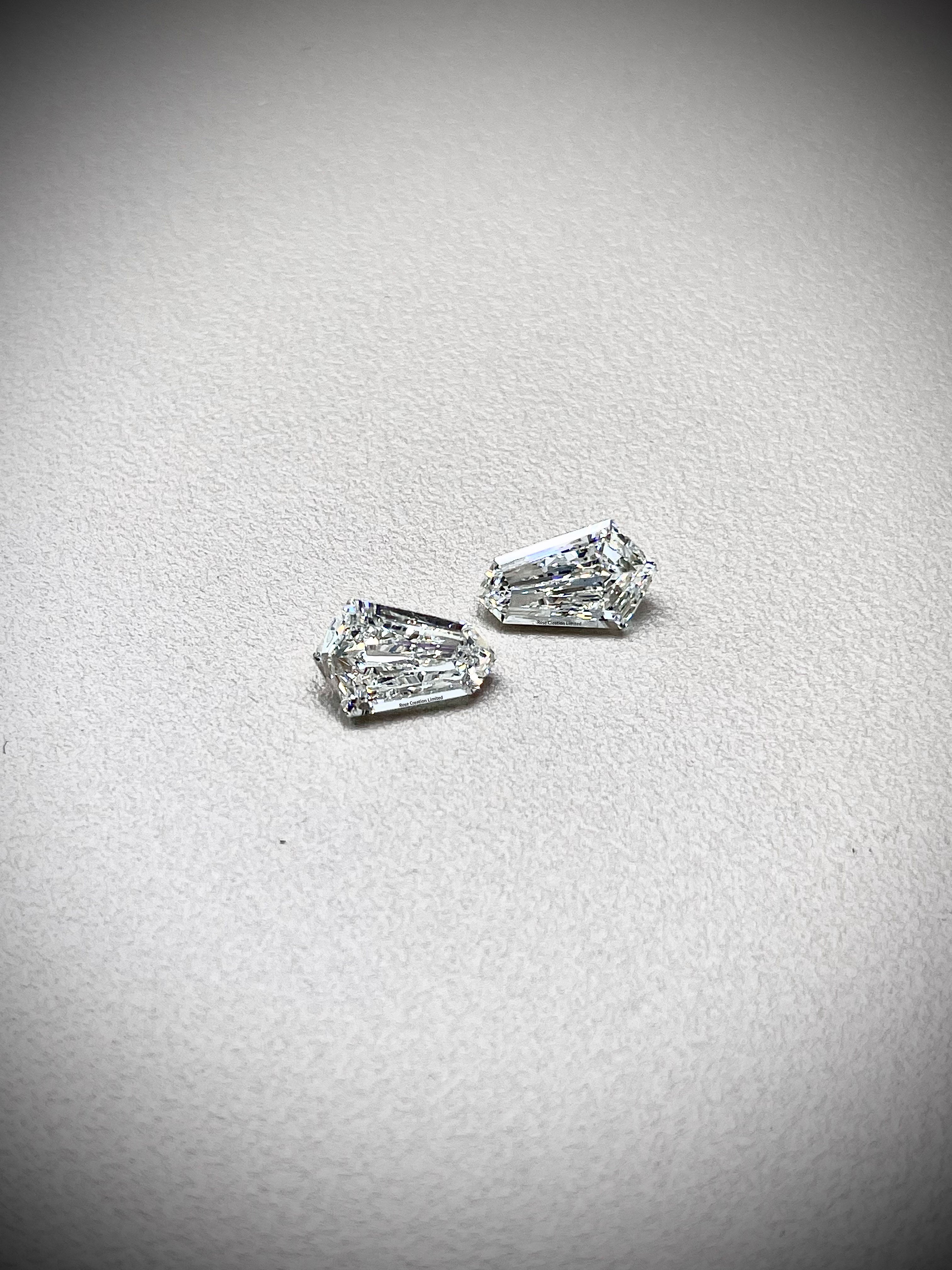 1.39 Carat Tie Shape Natural Diamonds Pair – G/H Color, VVS2/VS2 Clarity