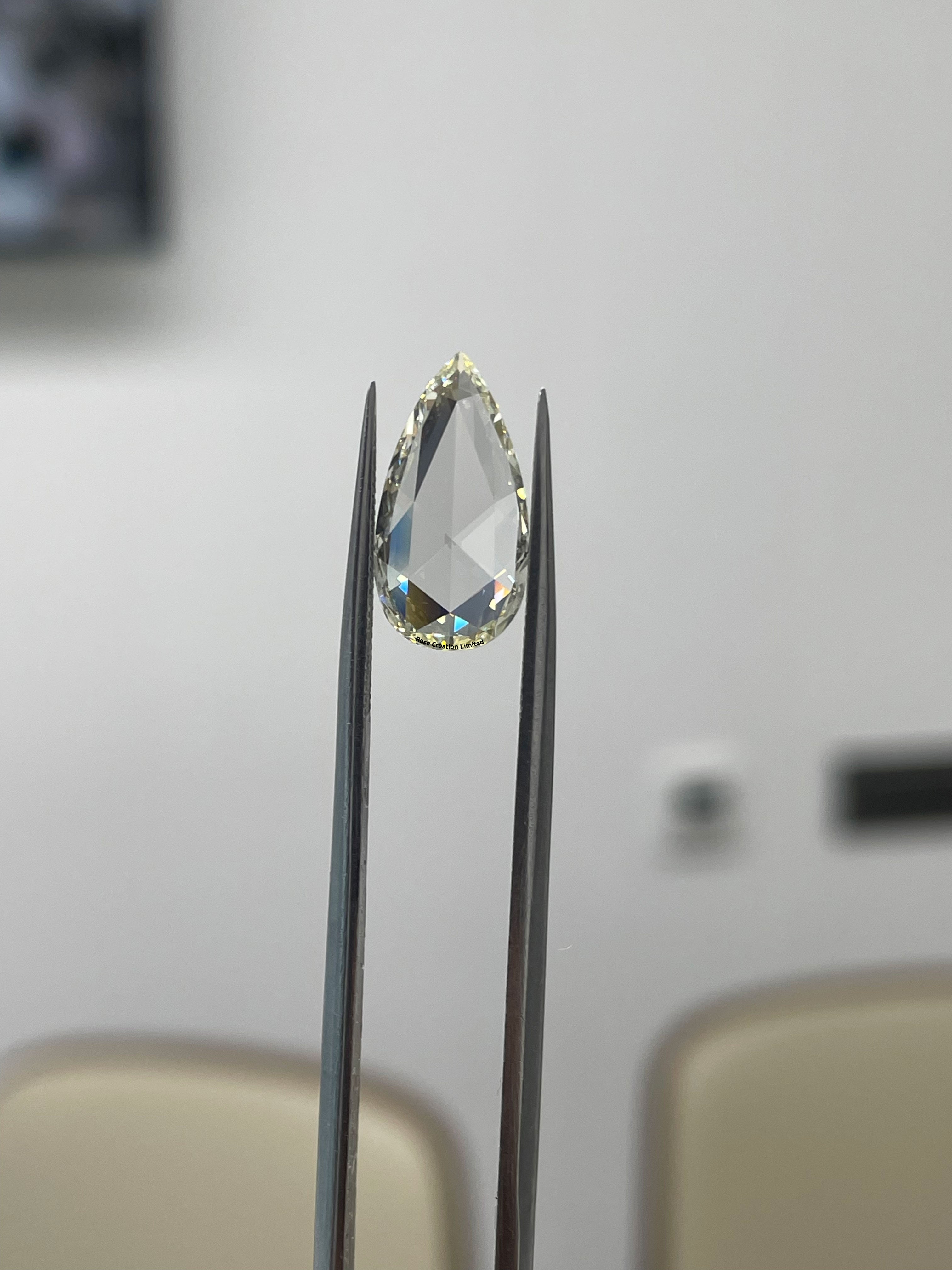 2.21 Carat Rose Cut Pear Natural Diamond – L Color, VS1 Clarity