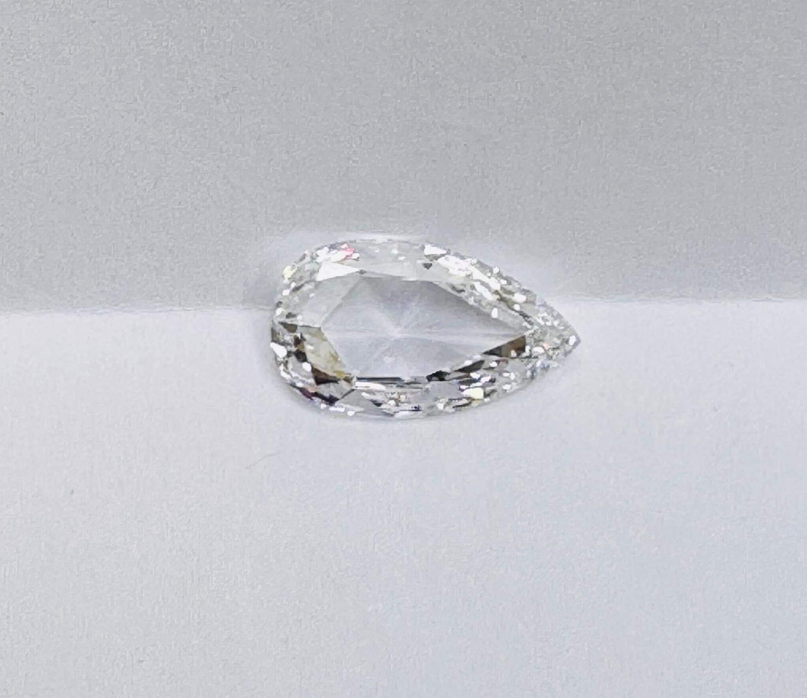 4.03 Carat Rose Cut Pear Shape Natural Diamond – D Color, VS1 Clarity (GIA Certified) – 1398738689