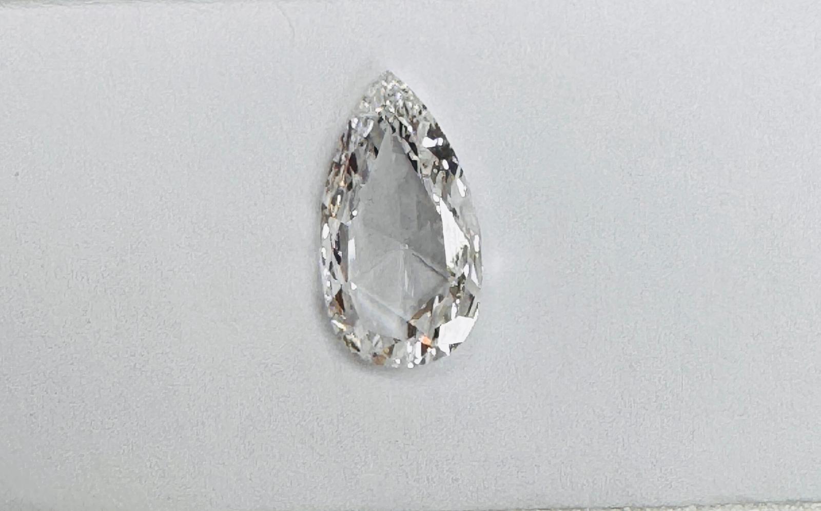 4.03 Carat Rose Cut Pear Shape Natural Diamond – D Color, VS1 Clarity (GIA Certified) – 1398738689