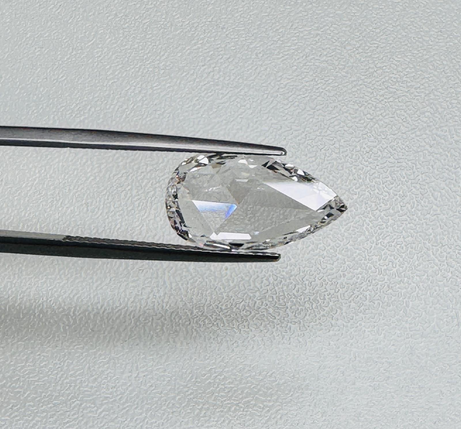 4.03 Carat Rose Cut Pear Shape Natural Diamond – D Color, VS1 Clarity (GIA Certified) – 1398738689