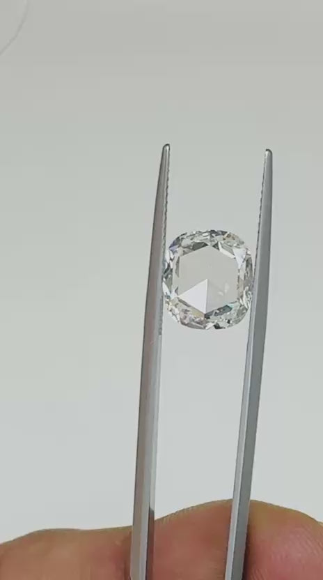 3.20 Carat Rose Cut Cushion Shape Natural Diamond – E Color, VS1 Clarity (GIA Certified) – 2404511291