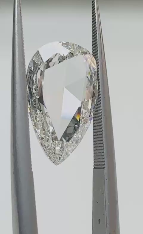 3.03 Carat Rose Cut Pear Shape Natural Diamond – F Color, VS1 Clarity (GIA Certified) – 7261096273