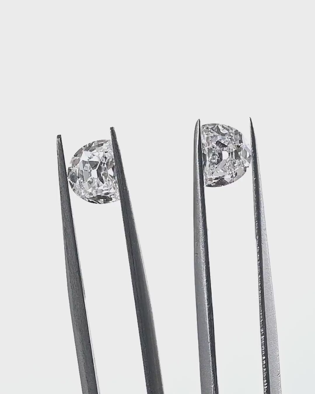2.04 Carat Half Moon Shape Natural Diamonds Pair – E/F Color, VVS2/VS1 Clarity