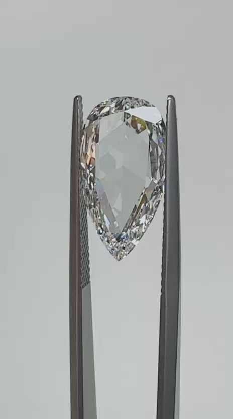 4.03 Carat Rose Cut Pear Shape Natural Diamond – D Color, VS1 Clarity (GIA Certified) – 1398738689