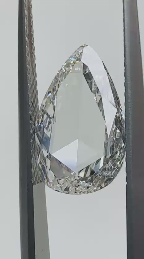 3.03 Carat Rose Cut Pear Shape Natural Diamond – F Color, VS1 Clarity (GIA Certified) – 7261096273