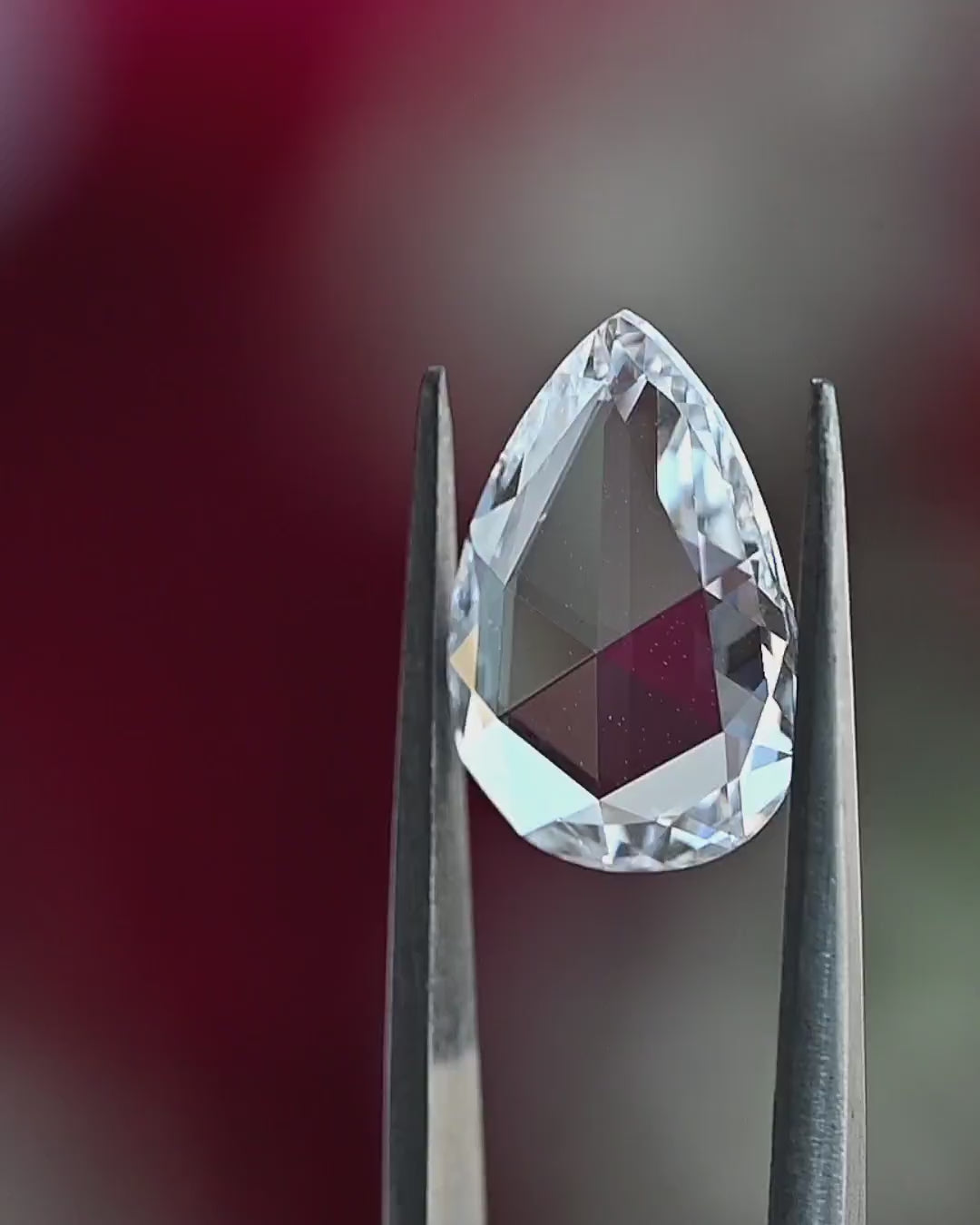 2.88 Carat ROSE/CUT Pear Shape Natural Diamond – D Color, VS1 Clarity (GIA Certified) - 1548348743